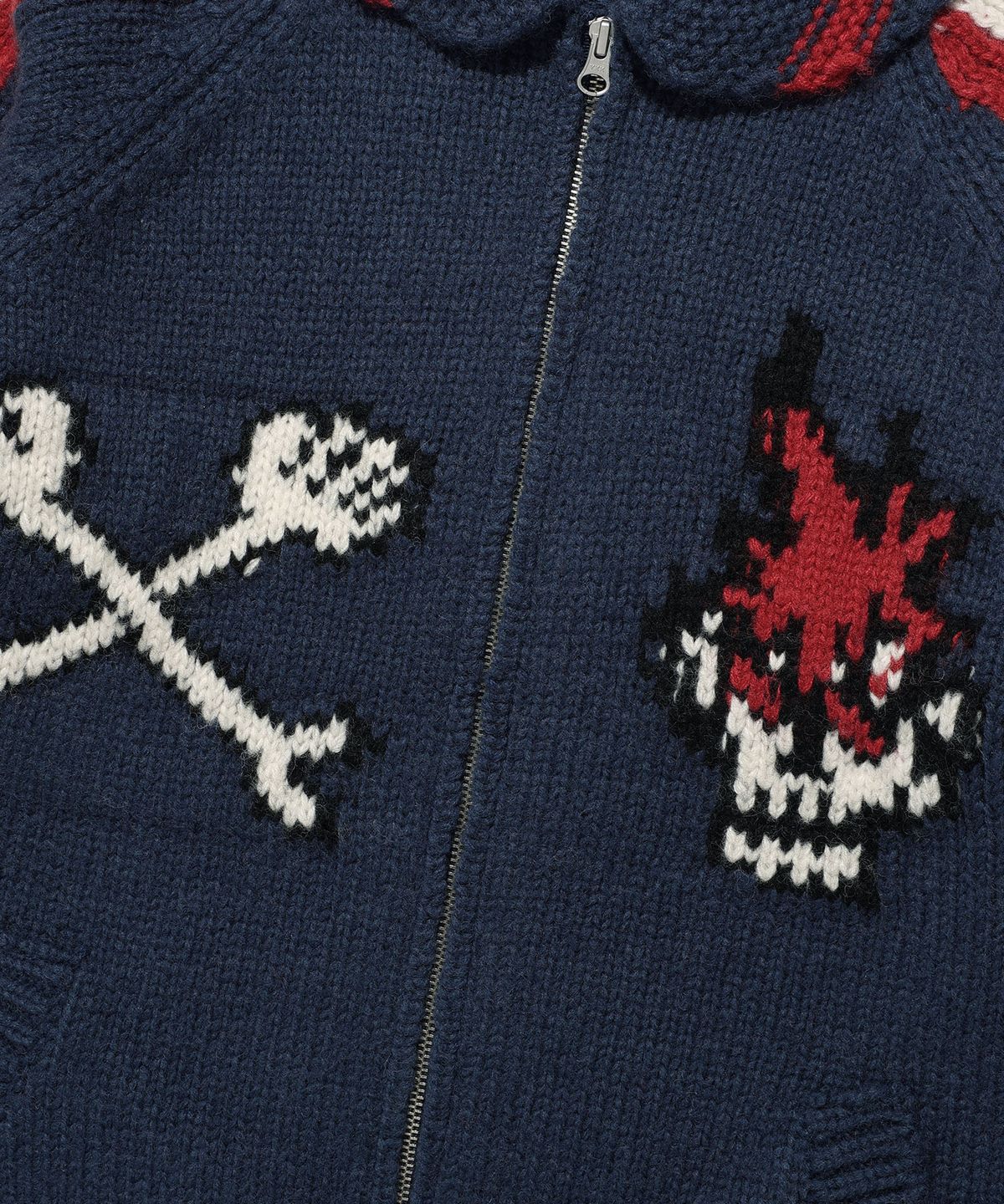 나이스고스트클럽(NICEGHOSTCLUB) SKULL COWICHAN SWEATER_NAVY(NG2EFUK680A)