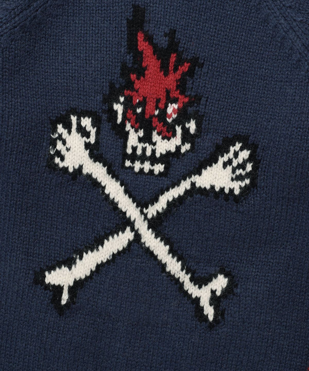 나이스고스트클럽(NICEGHOSTCLUB) SKULL COWICHAN SWEATER_NAVY(NG2EFUK680A)