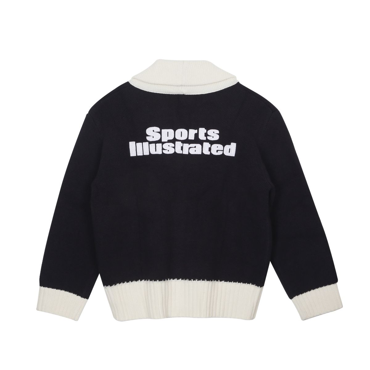 스포츠 일러스트레이티드(SPORTS ILLUSTRATED) 베이스볼 레트로 숄 카라 니트 카디건 (네이비)