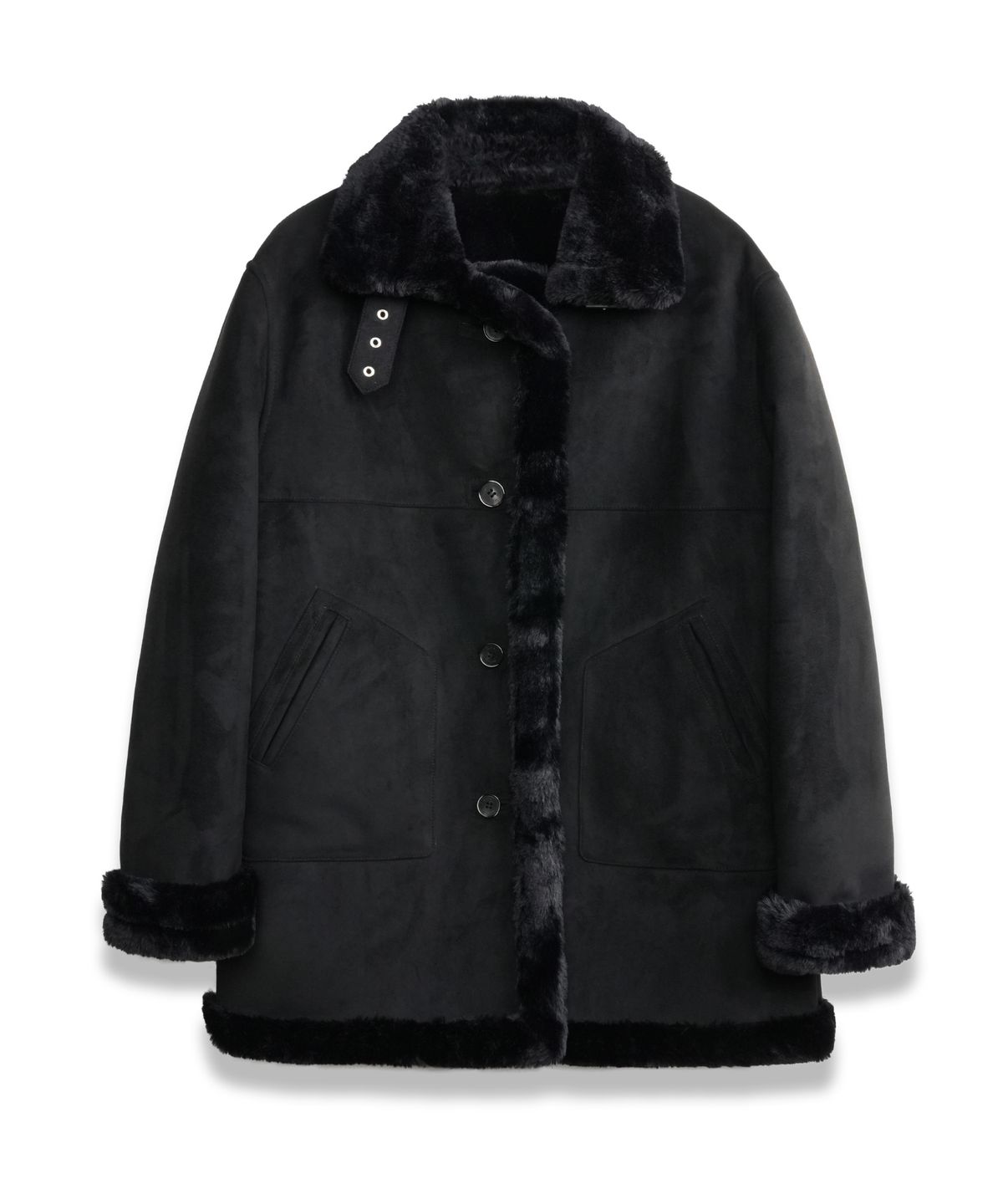 도프셉(DOFFSEPT) Classic Mustang Coat in Black/Black
