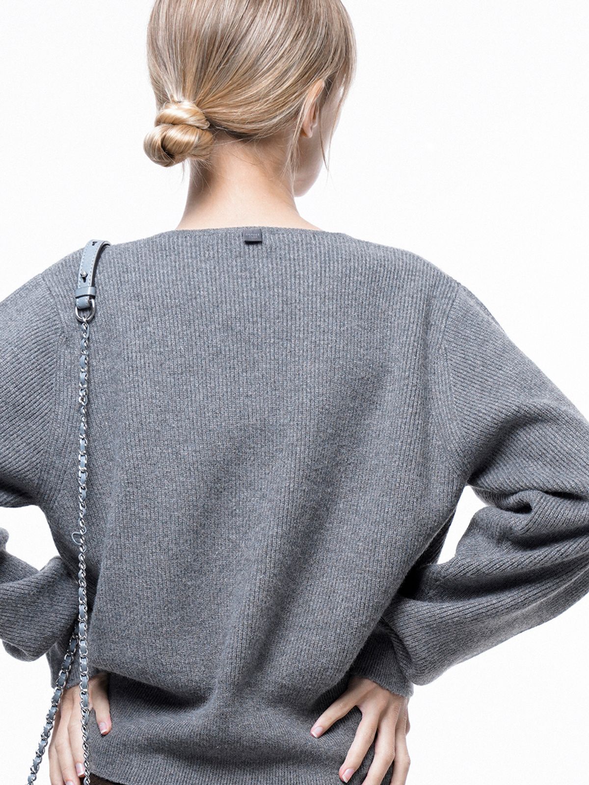 챈세스노이(CHANCE'S NOI) Soft Crop Knit Cardigan - Gray /W243TP04GR
