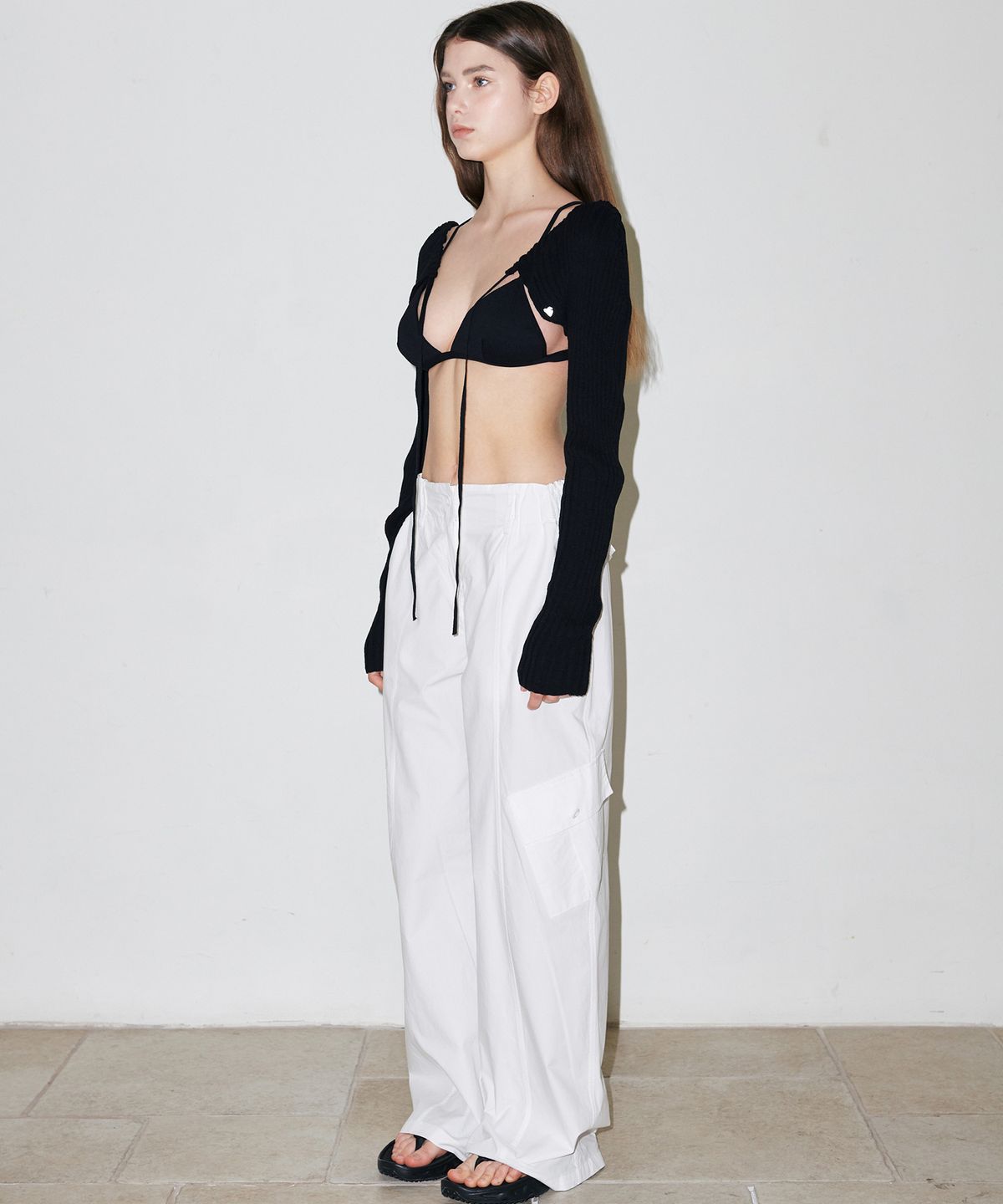 슬로우가먼츠(SLLOW GARMENTS) SUMMER PUFF BOLERO - BLACK