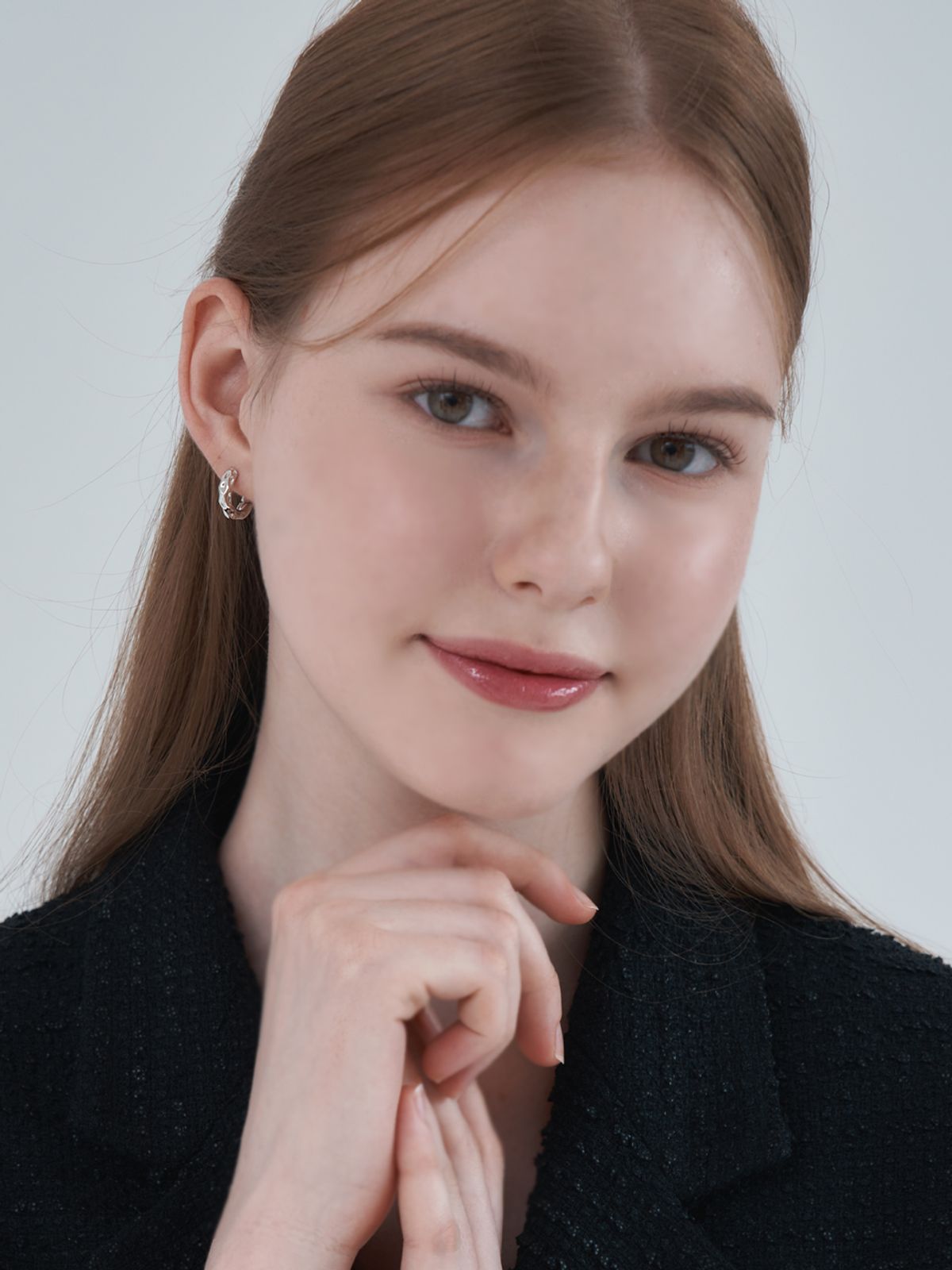 가이거주얼리(GEIGERJEWELRY) 유니크 볼룸 원터치 귀걸이 GISVEE155 (실버925 PIN)