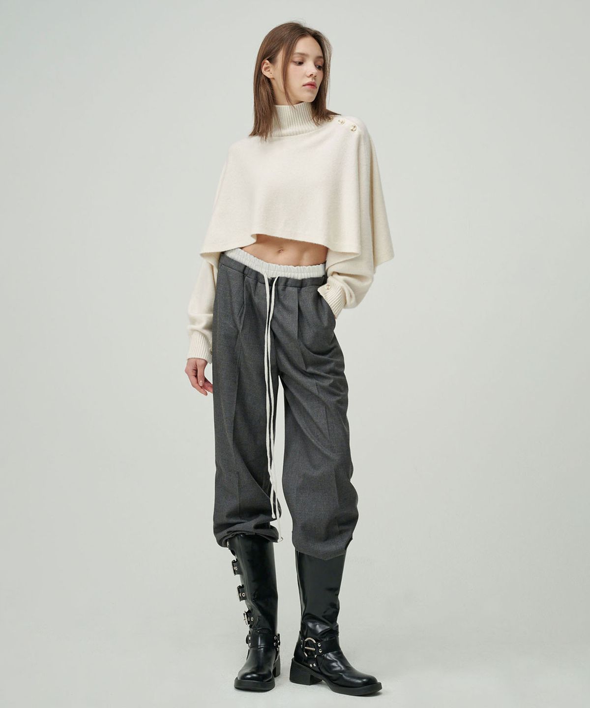 세컨드 아르무아(02ARMOIRE) Kaylee Trousers _ Grey