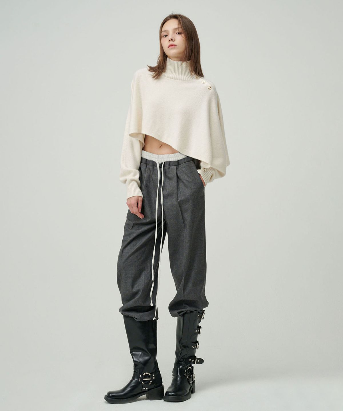 세컨드 아르무아(02ARMOIRE) Kaylee Trousers _ Grey