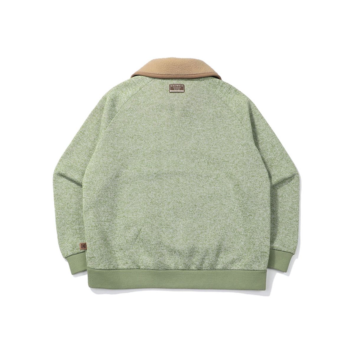 코닥(KODAK) 브라우니 세미오버핏 라이트웜 기모 반집업 맨투맨 MINT GREEN