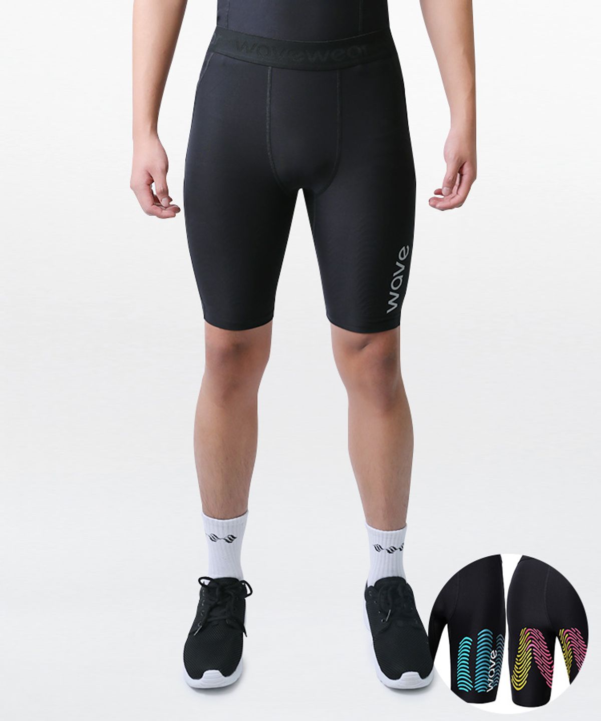 웨이브웨어(WAVEWEAR) 허벅지 & 햄스트링 테이핑 컴프레션 쇼츠 SL20