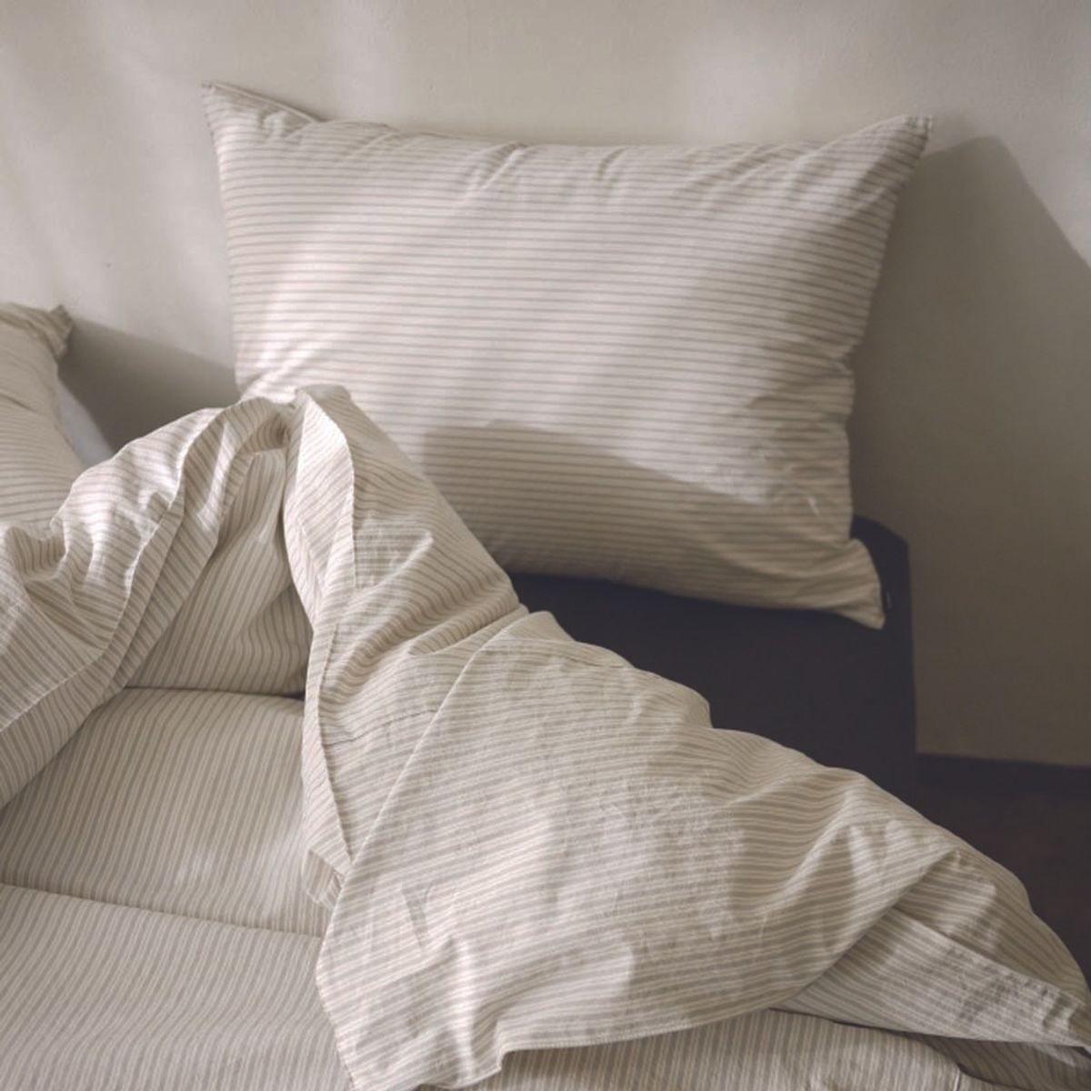 봄봄패브릭스(BOMBOM FABRICS) Soft, washed cotton bedding 60수 Stripe / light gray