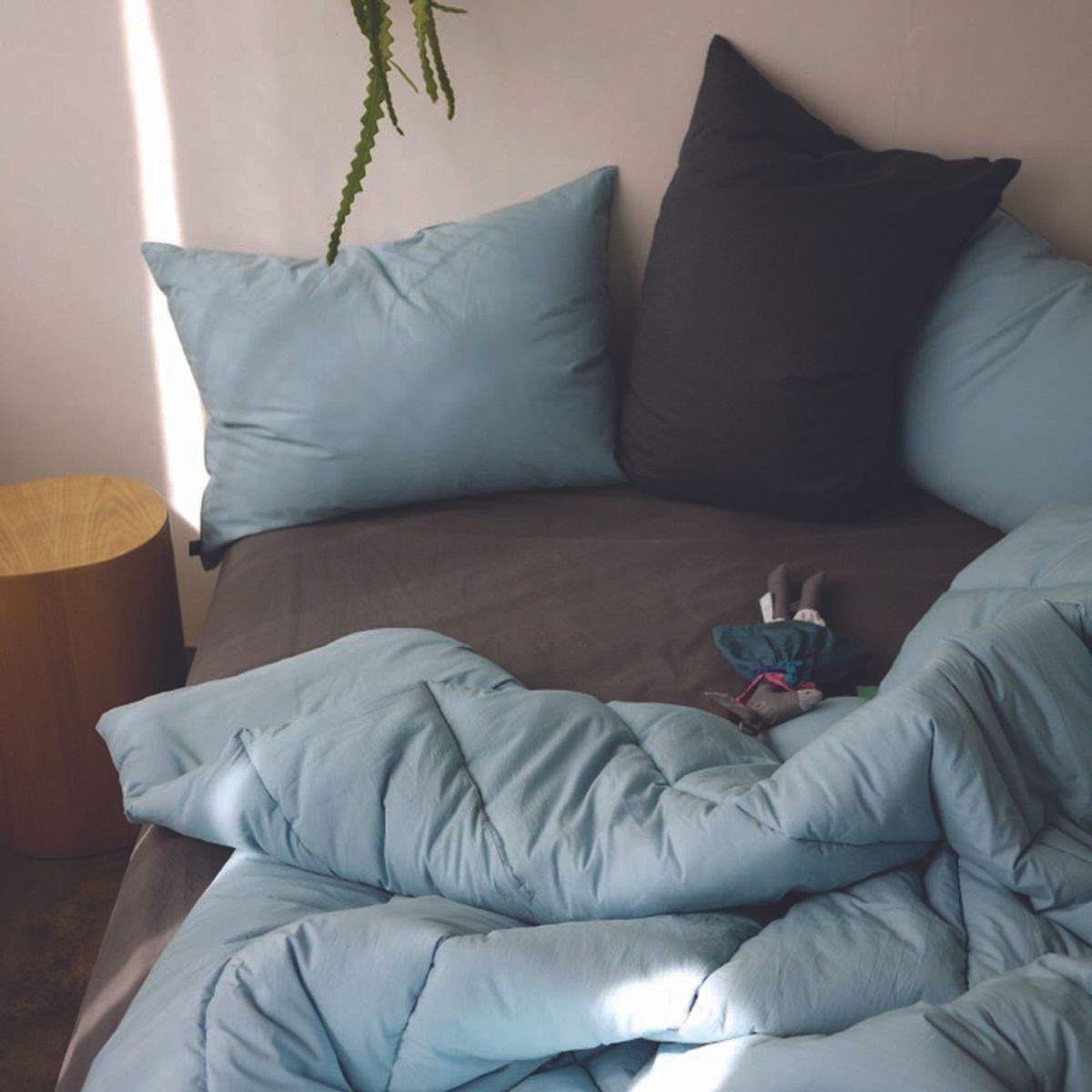 봄봄패브릭스(BOMBOM FABRICS) Soft, washed cotton bedding 80수 차렵이불(comforter) /skyblue