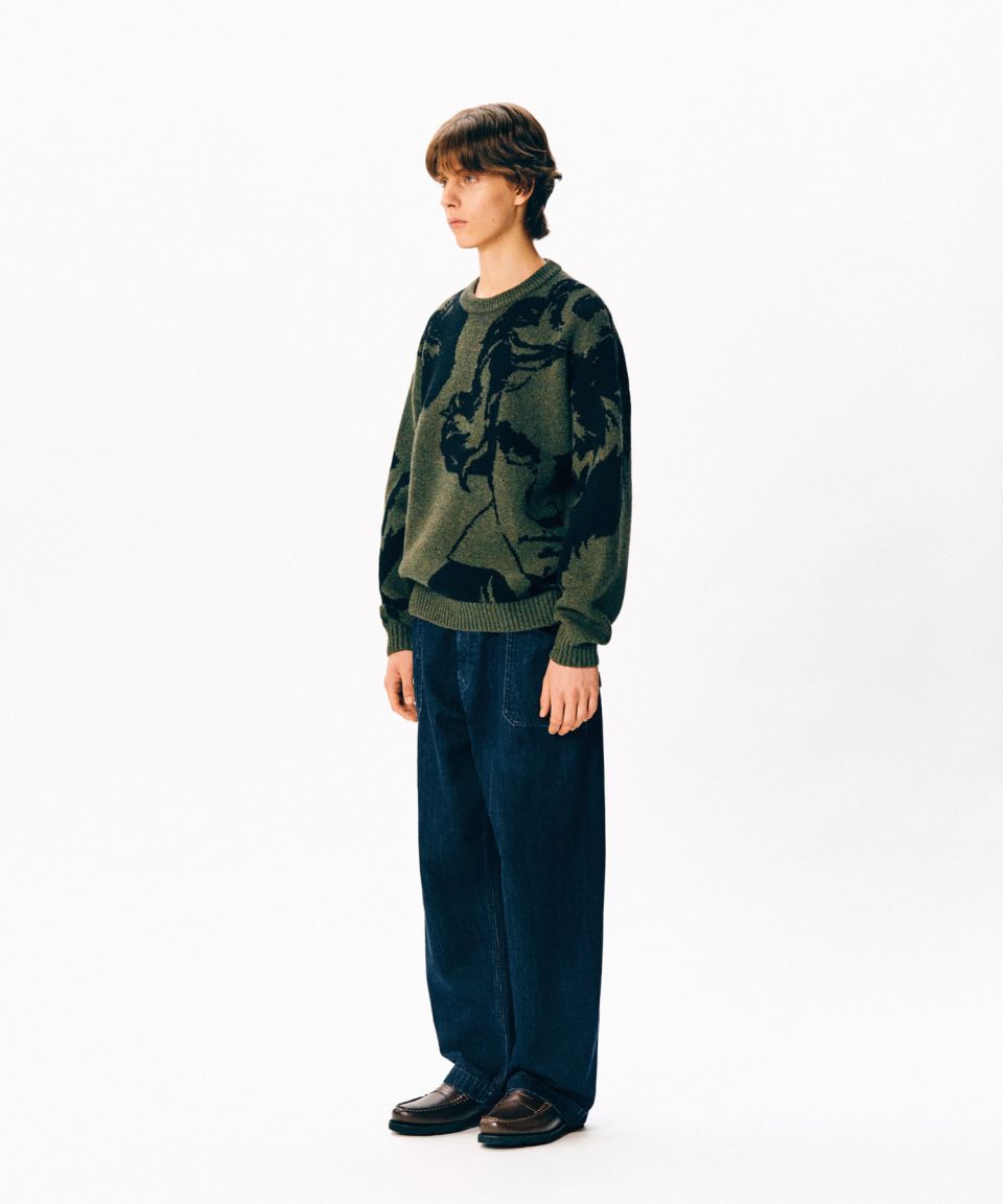MUSINSA | ESPIONAGE Beethoven Knit Sweater Sand Beige