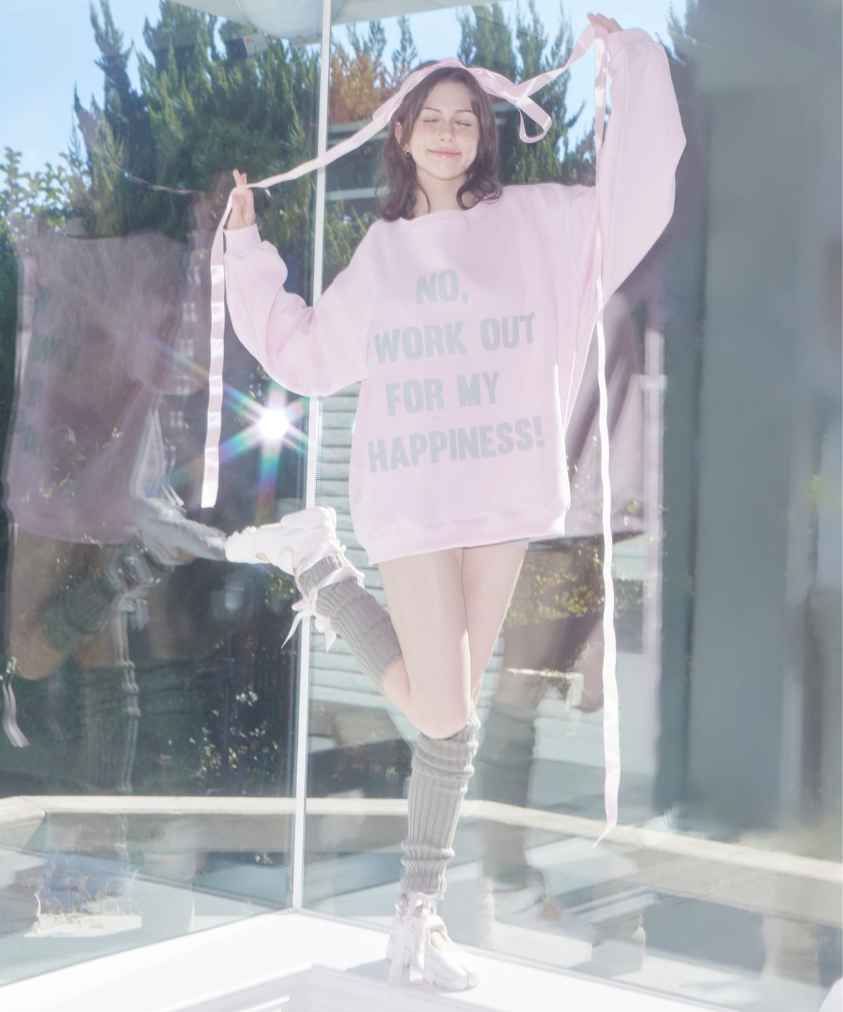 스웻스윗(SWEATSWEET) PIGMENT LETTERING SWEATSHIRTS - PINK