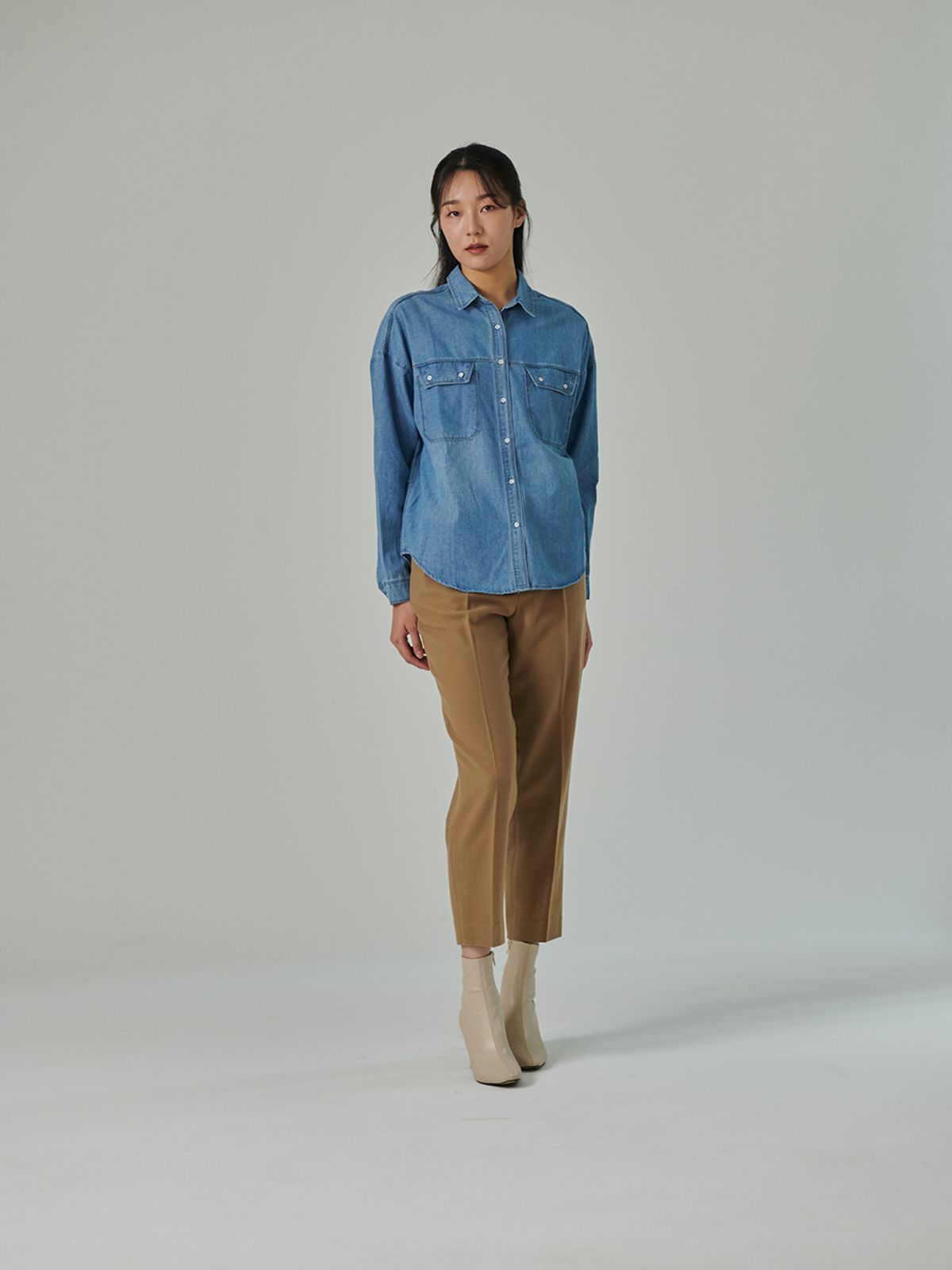 코엣(COETT) 데님 포켓 셔츠