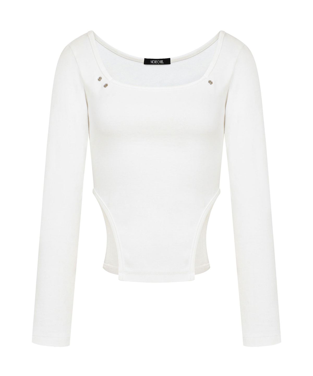 니체큐이엘(NICHEQYIEL) Eyelet side-cut tee, white