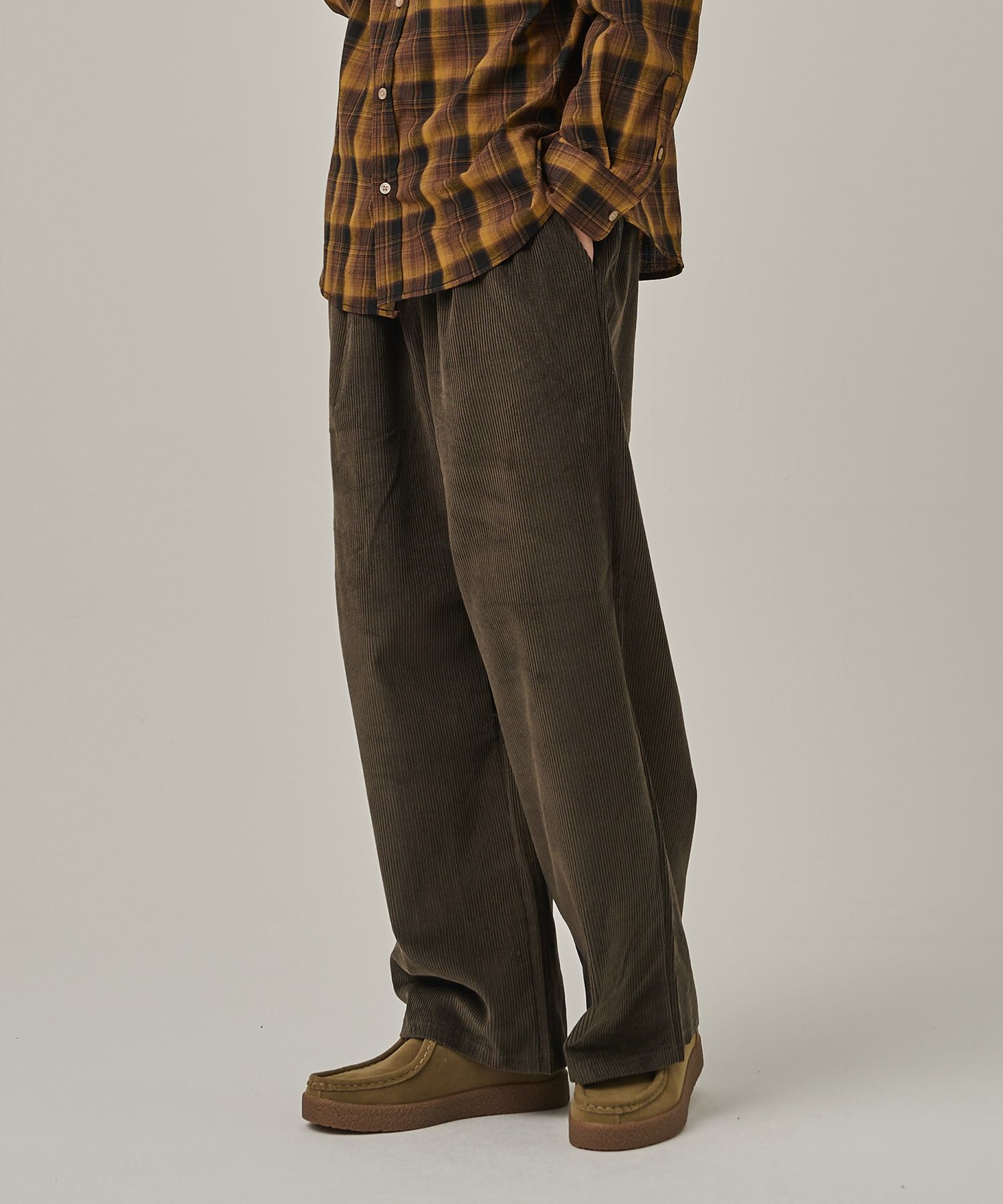 【ANGLAN】Two-Tuck Corduroy Wide Pants MUSINSA | ANALOGMOOD Corduroy pin tuck wide pants (brown)