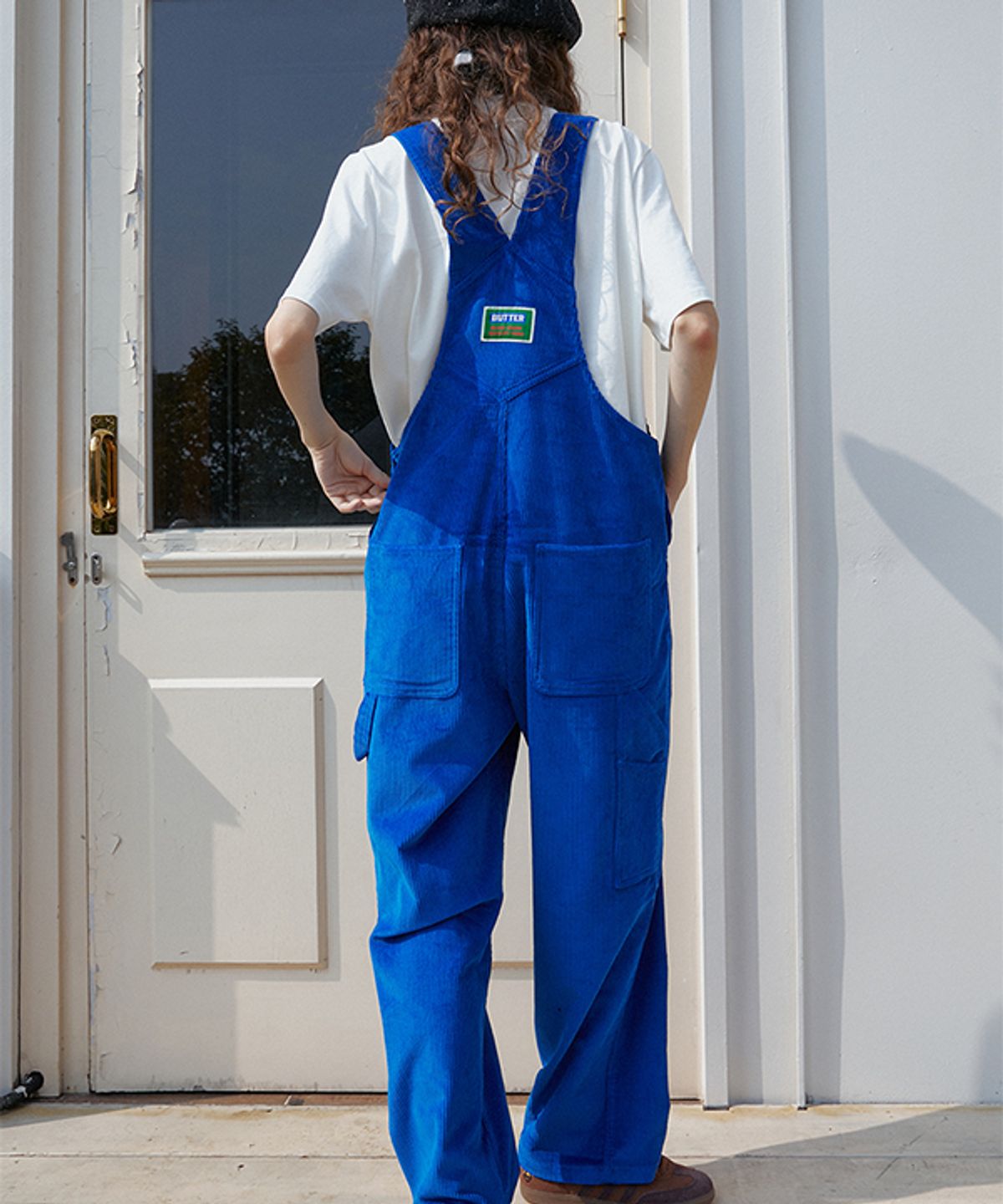 그린버터(GREENBUTTER) Corduroy Overall pants (Cobalt)