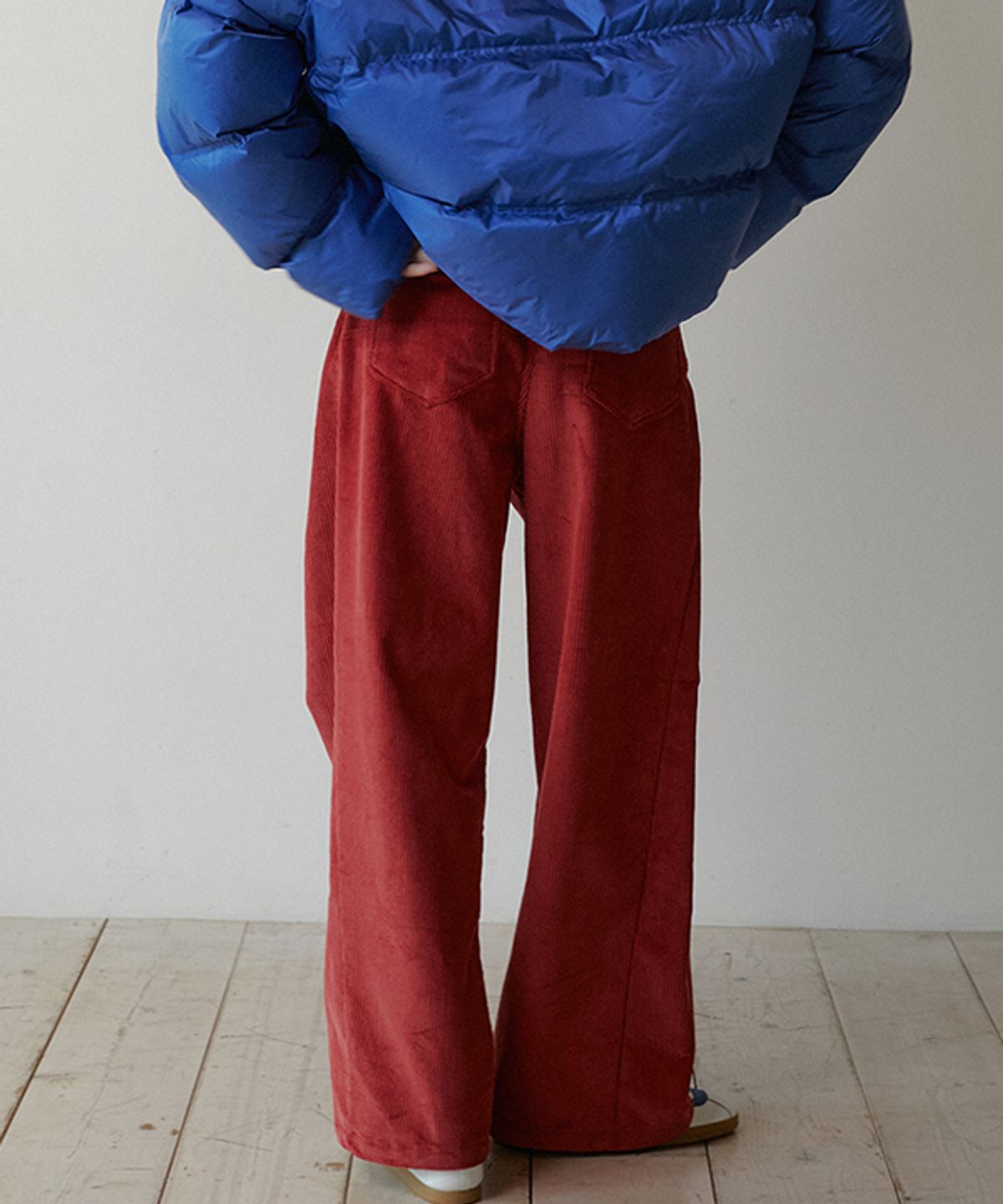 그린버터(GREENBUTTER) Corduroy Wide Pants (Brick Red)