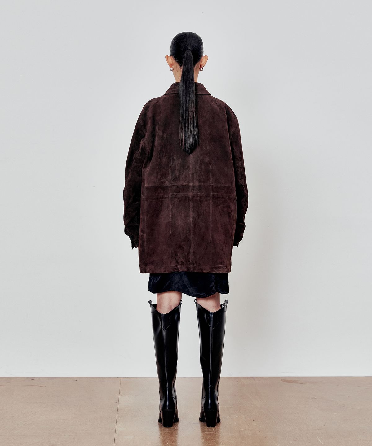 앤드로스(ANDROS) Oversized Goat Suede Jakcet (Chocolate Brown)
