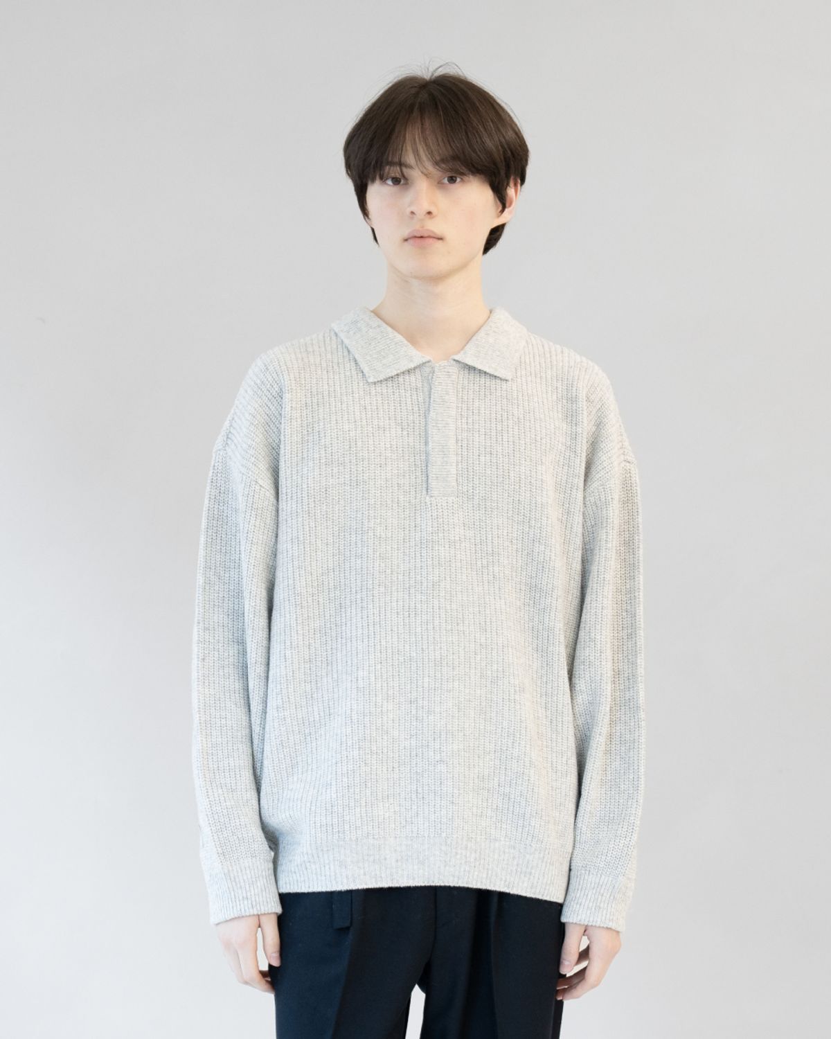 아스트레이(ASTLAY) HATCHI Rugby Knit (Oat.Gray)