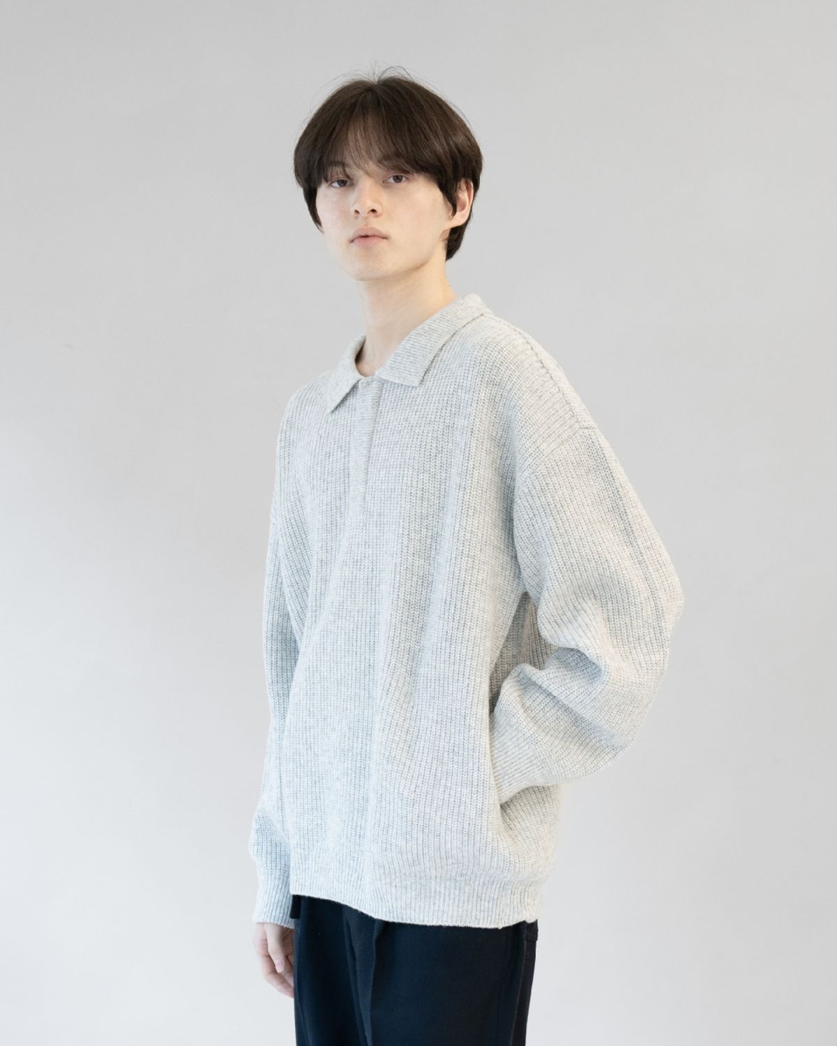 아스트레이(ASTLAY) HATCHI Rugby Knit (Oat.Gray)