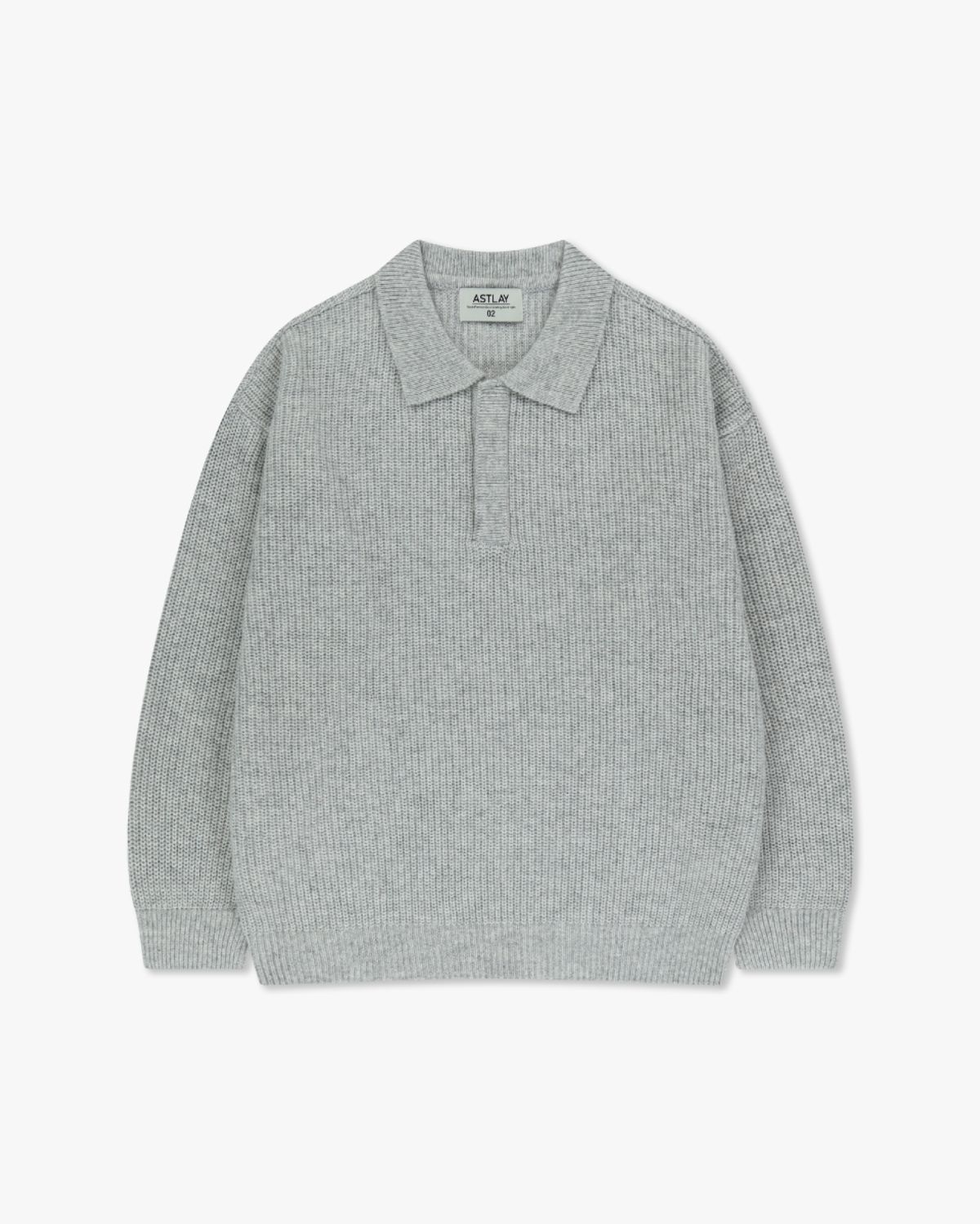 아스트레이(ASTLAY) HATCHI Rugby Knit (Oat.Gray)