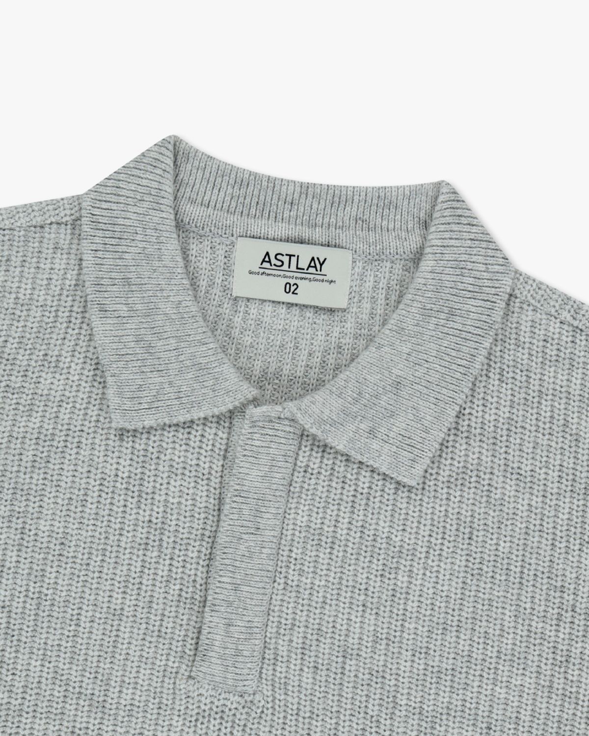 아스트레이(ASTLAY) HATCHI Rugby Knit (Oat.Gray)