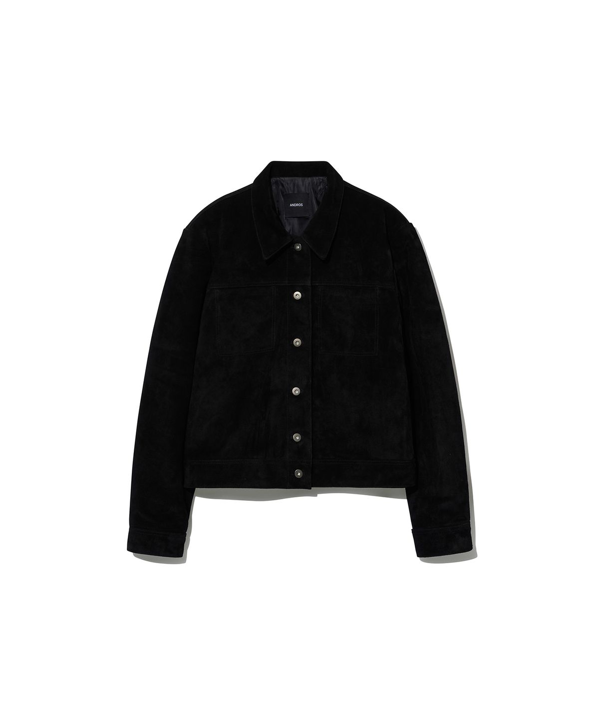 앤드로스(ANDROS) Cow Suede Trucker Jacket (Black)