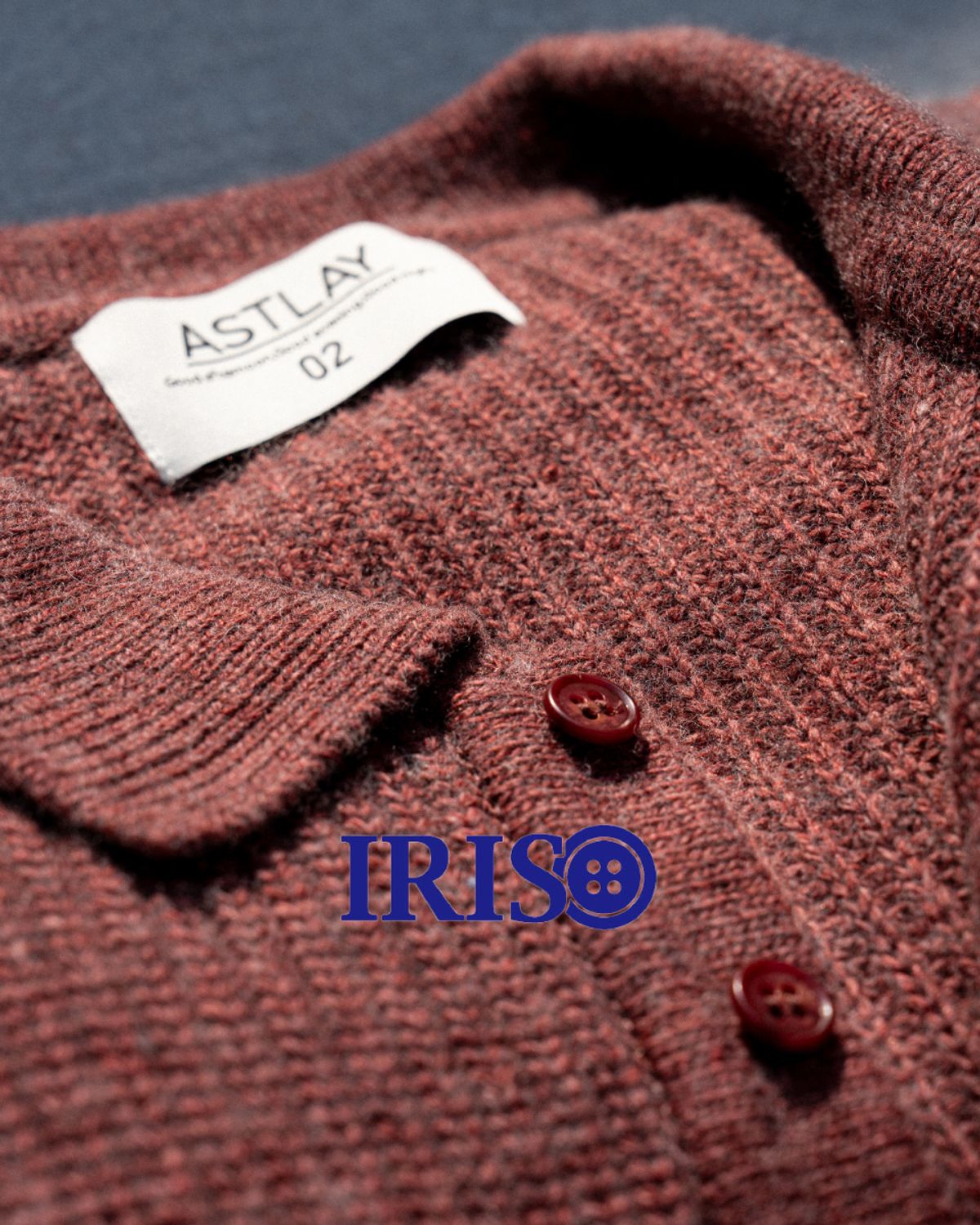 아스트레이(ASTLAY) HATCHI Rugby Knit (Lt.Wine.Mel)