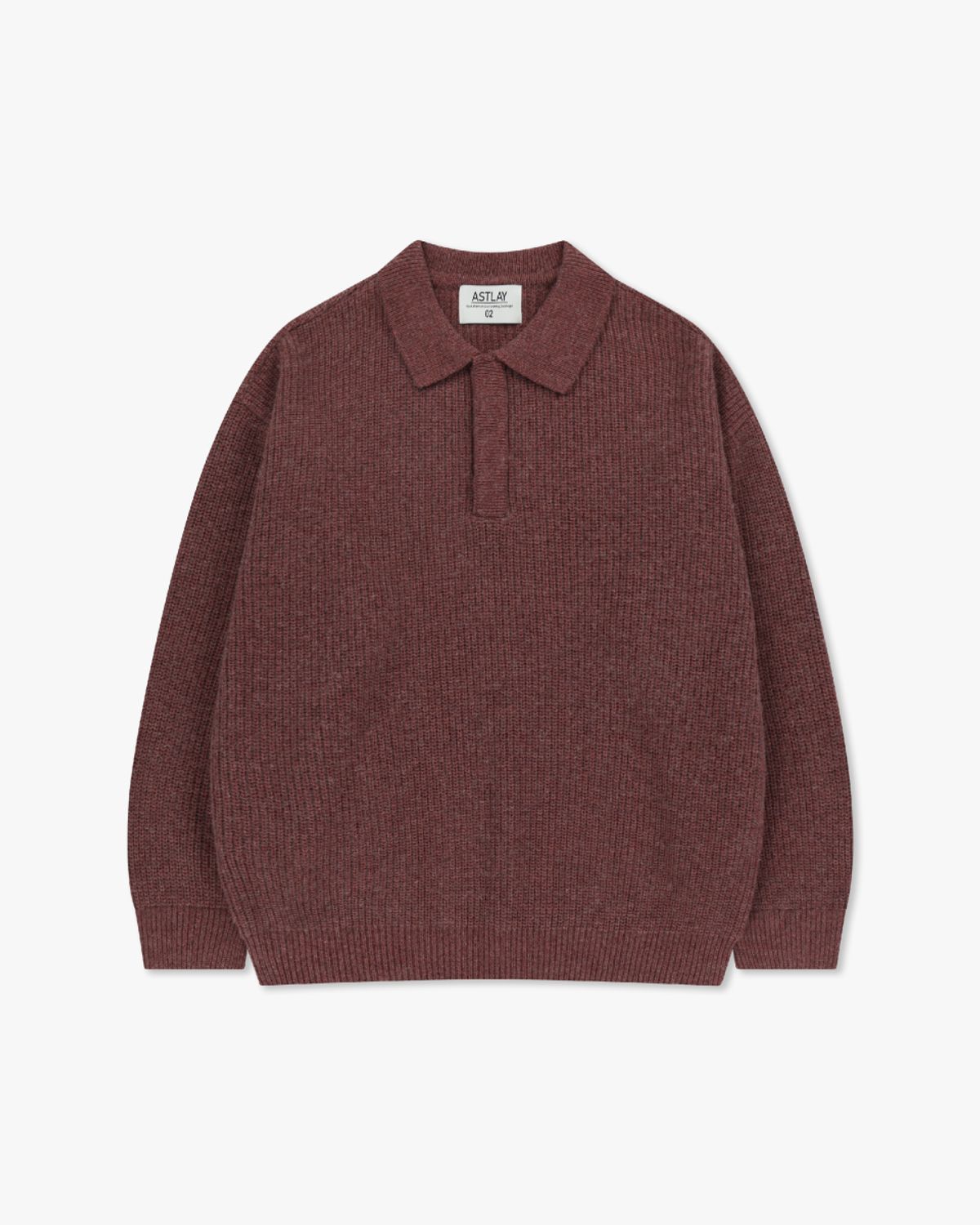 아스트레이(ASTLAY) HATCHI Rugby Knit (Lt.Wine.Mel)
