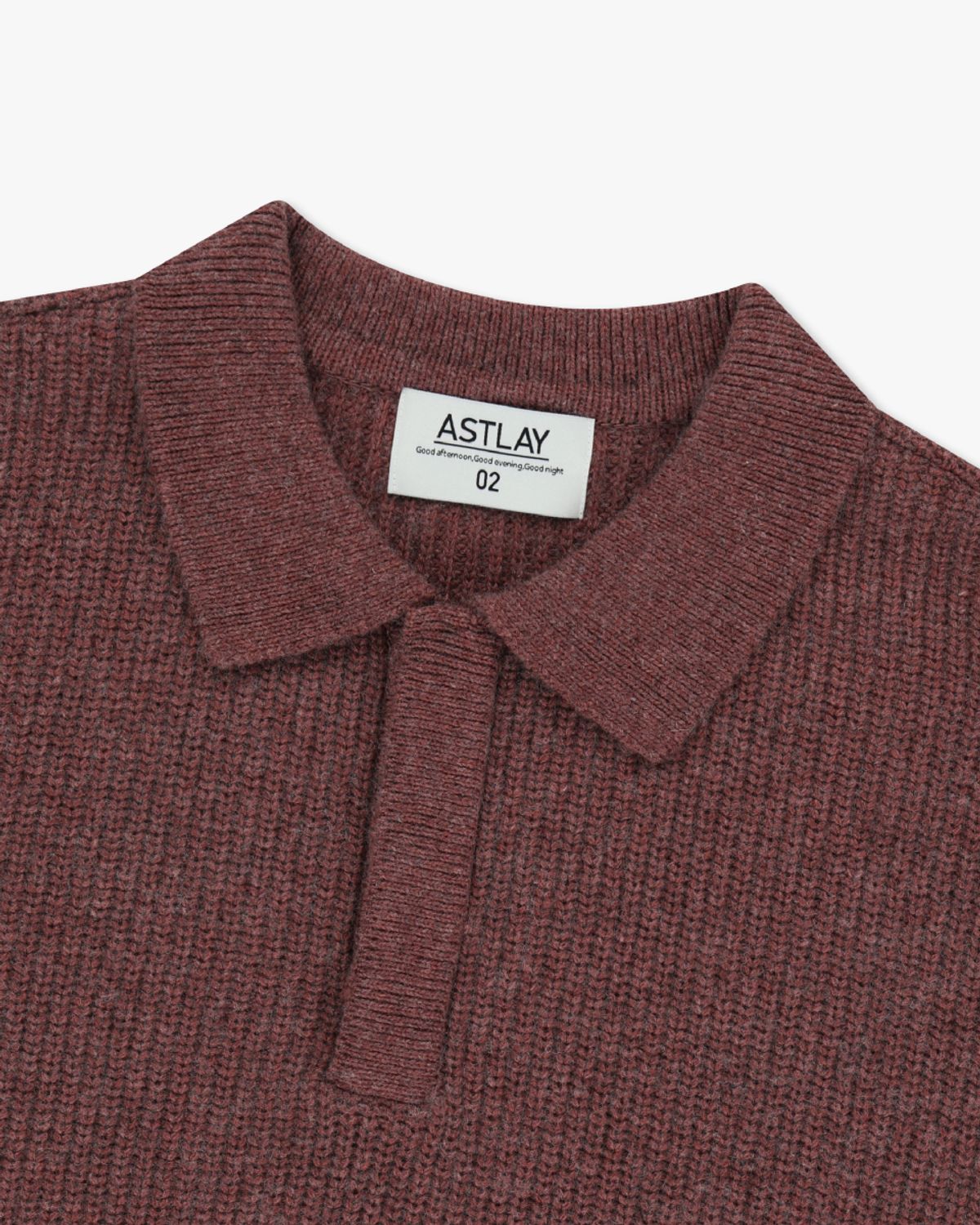아스트레이(ASTLAY) HATCHI Rugby Knit (Lt.Wine.Mel)