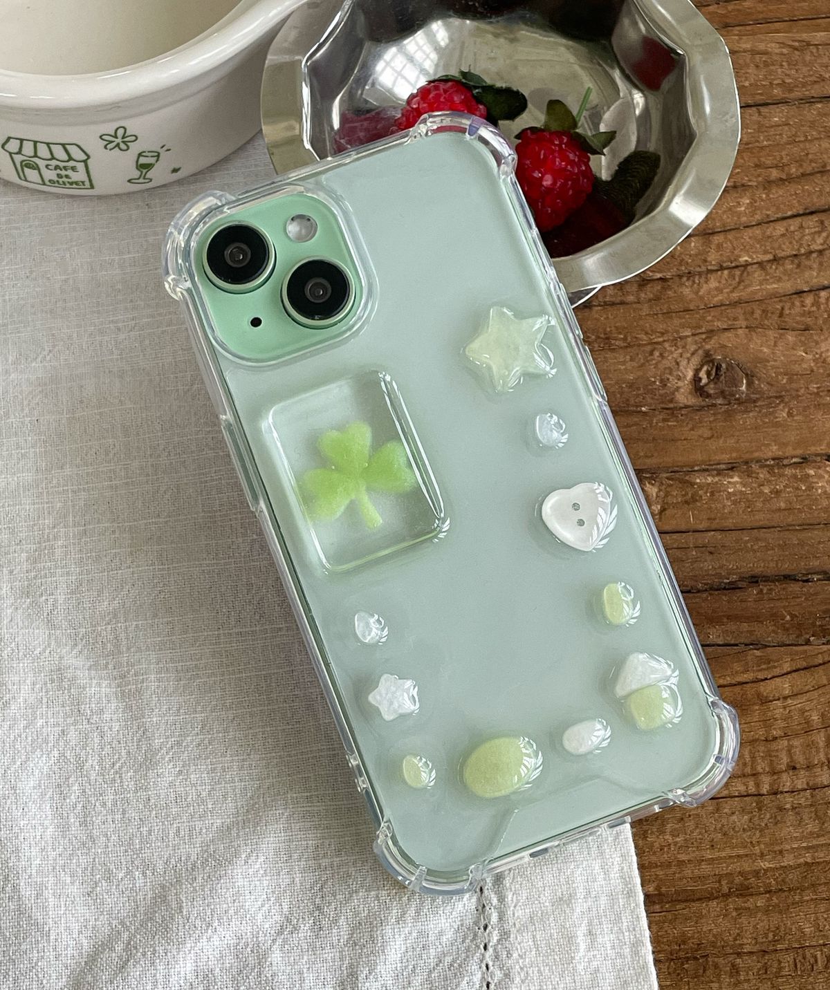 엘르벨(ELLE BELLE) handmade]greening day ver 레진 폰케이스 키링