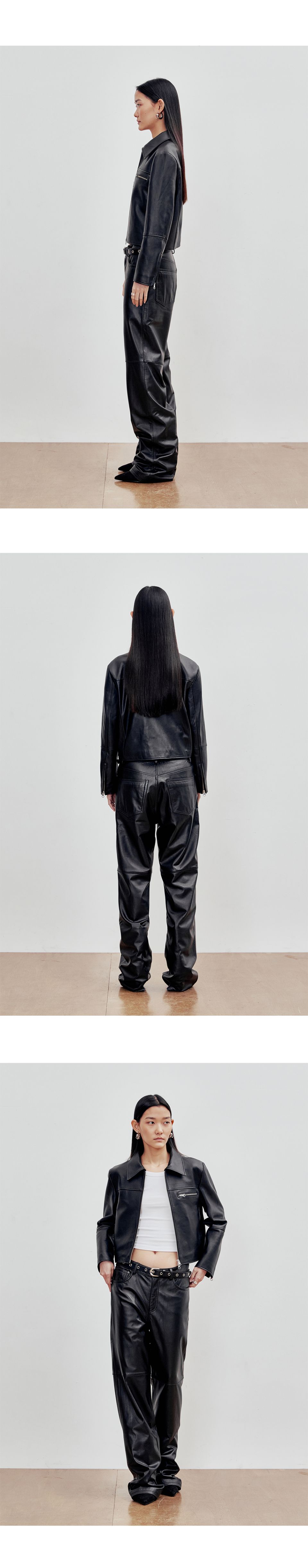 MUSINSA公式 | ANDROS Lambskin Leather Jacket (Black)