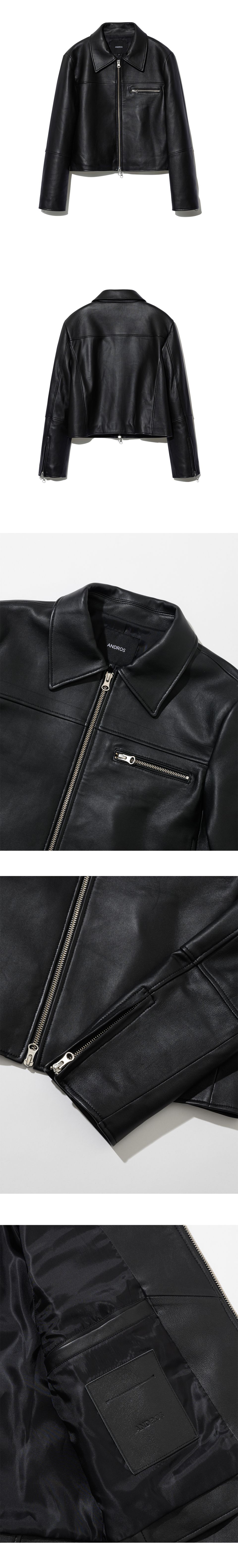 MUSINSA公式 | ANDROS Lambskin Leather Jacket (Black)