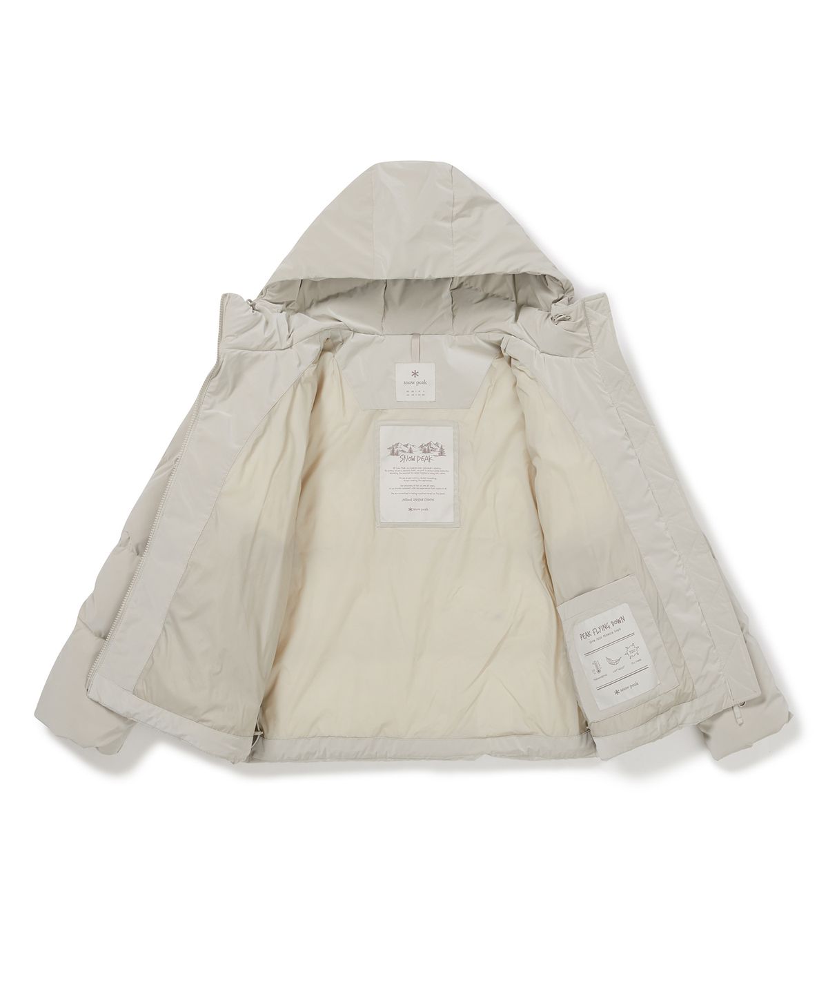 스노우피크 어패럴(SNOWPEAK APPAREL) 실키 여성 후드 미들 다운 자켓 (S24WWTDJ27) Light Beige