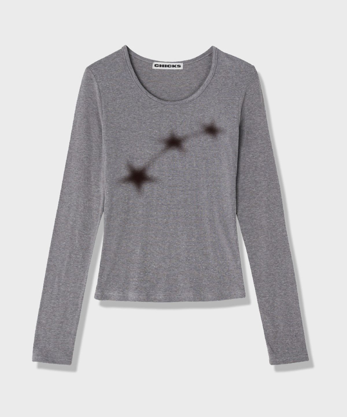 칙스(CHICKS) Starlight 롱 슬리브 티셔츠 White melange