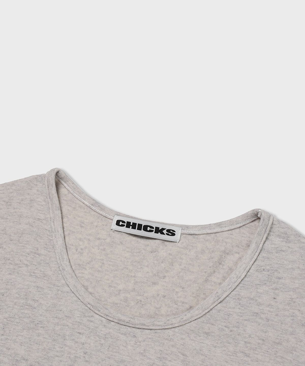 칙스(CHICKS) Starlight 롱 슬리브 티셔츠 White melange