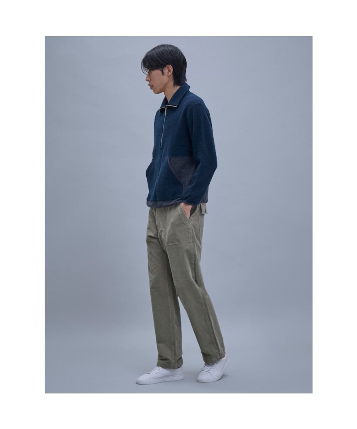 시프트지(SHIFT.G) Color Block Half Zipup  Royal Blue