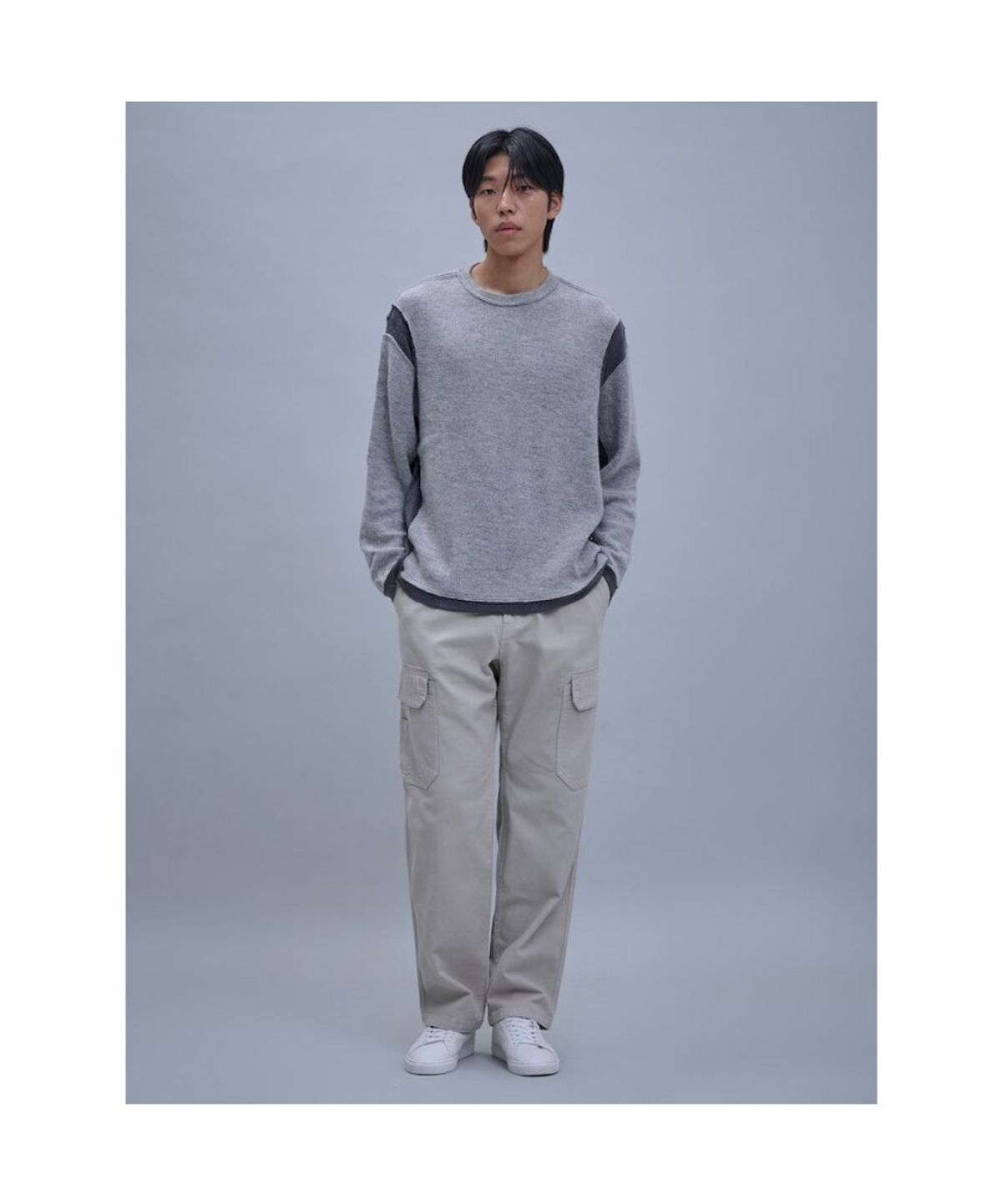 시프트지(SHIFT.G) Jergey Knit Patch Round  Light Grey