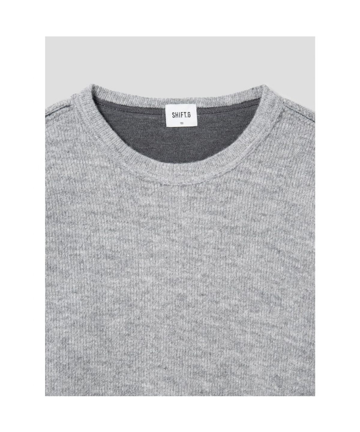 시프트지(SHIFT.G) Jergey Knit Patch Round  Light Grey