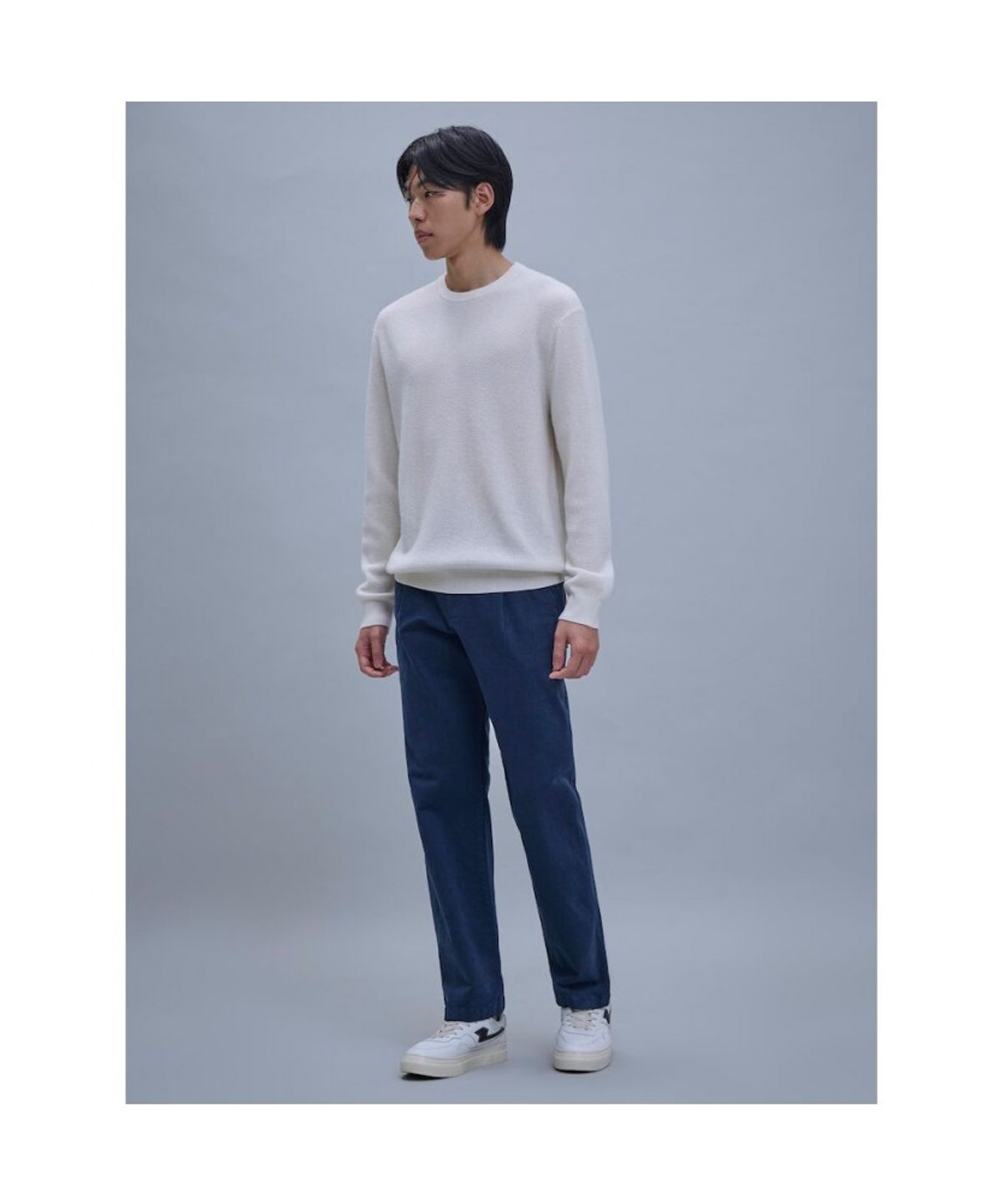 시프트지(SHIFT.G) Semi Wide Brushed Cotton Pants  Navy