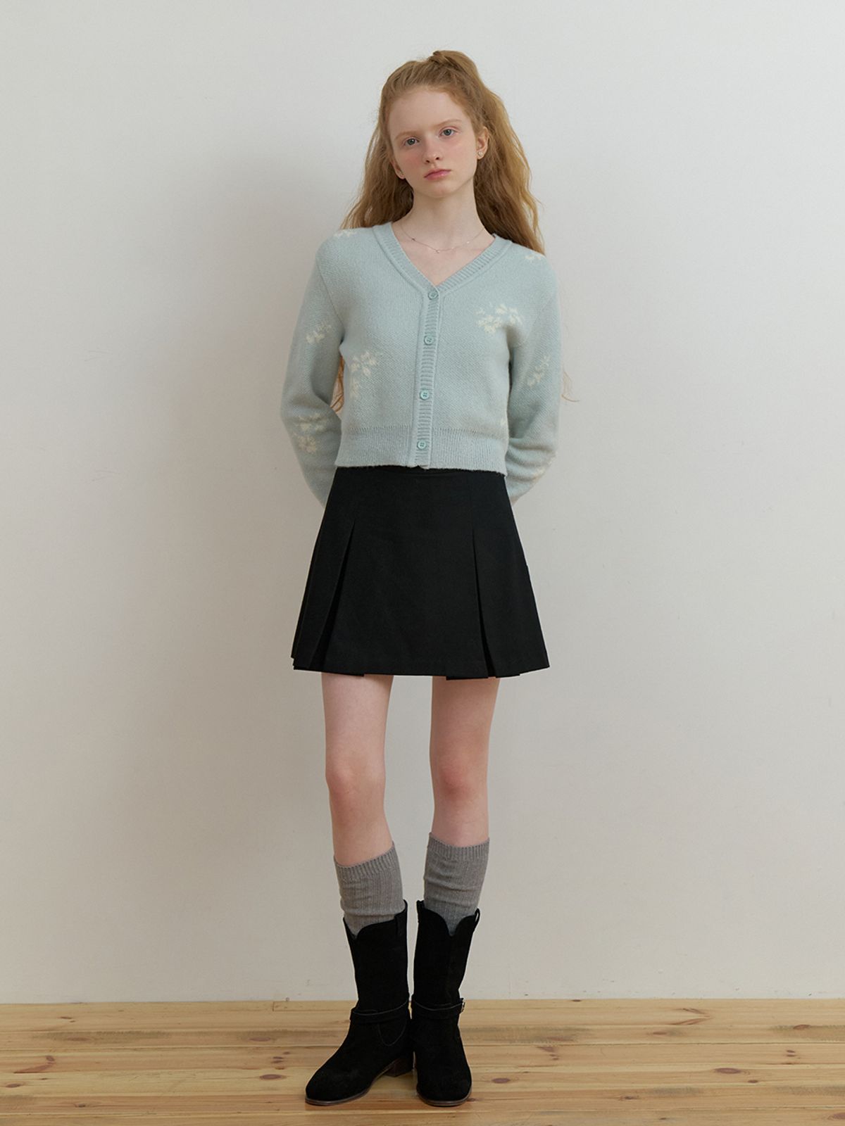 리엘(RE L) Lead mini skirt (black)