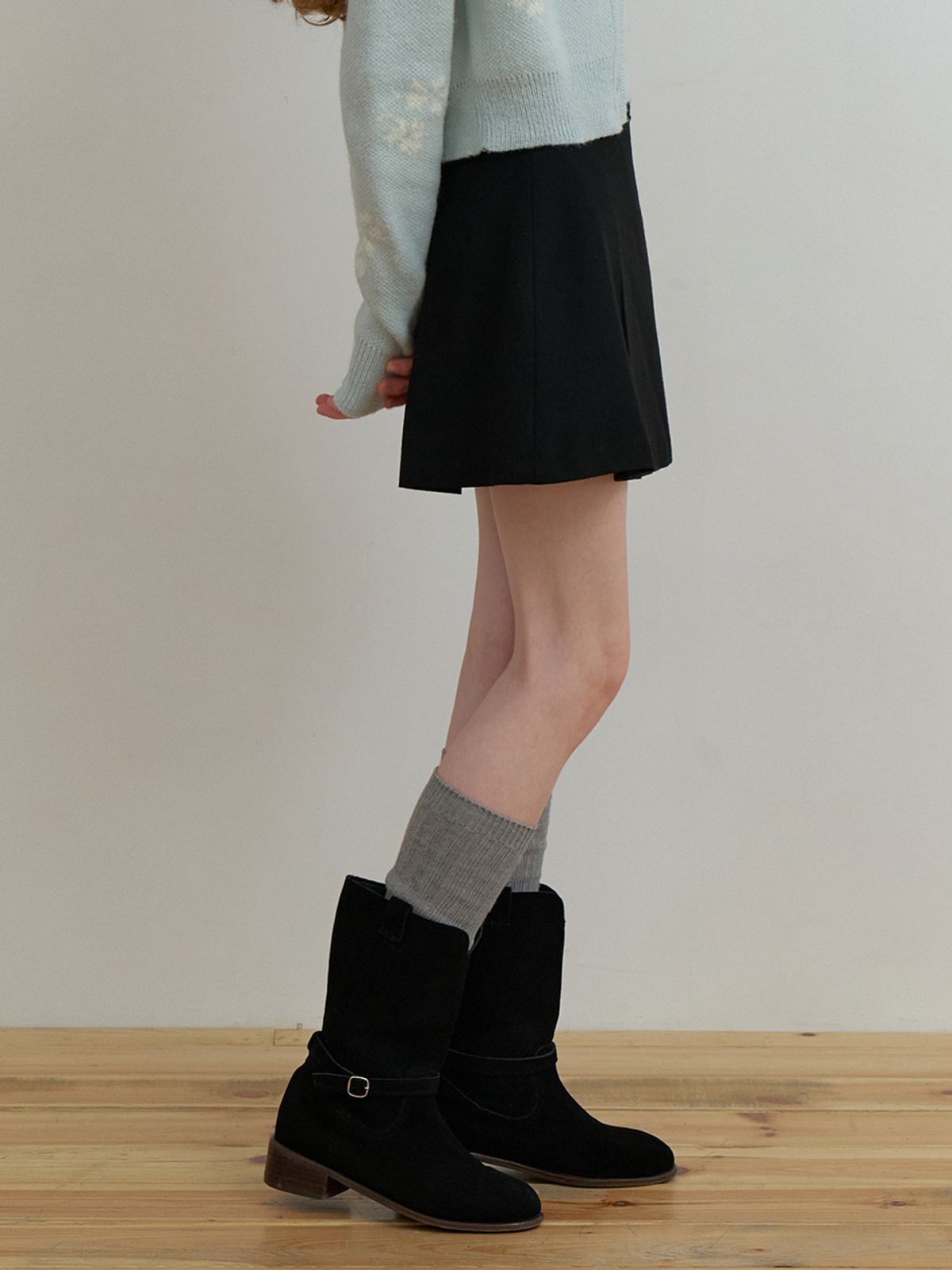 리엘(RE L) Lead mini skirt (black)