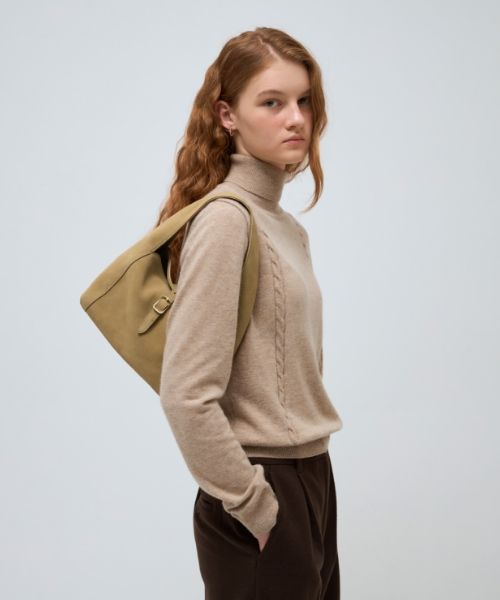 MUSINSA | DEPOUND Suede Mini Buckle Bag [Beige]