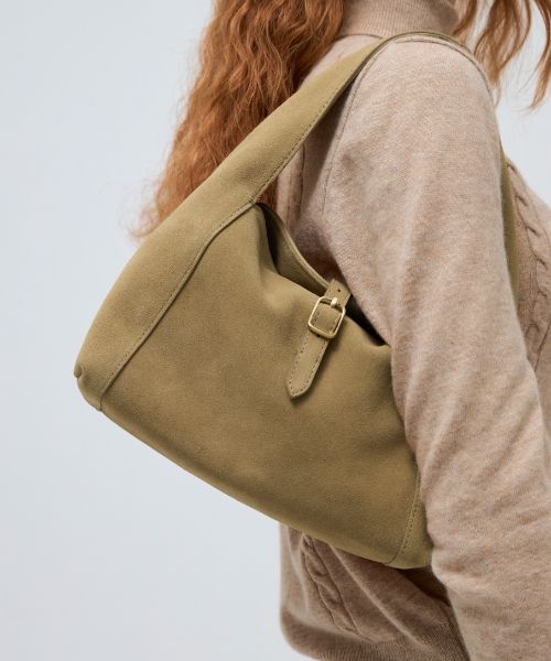 ●depound● Suede shoulder buckle bag beige DP249OBG018MBEXX Designer fashion, Seoul-fully created | W Concept