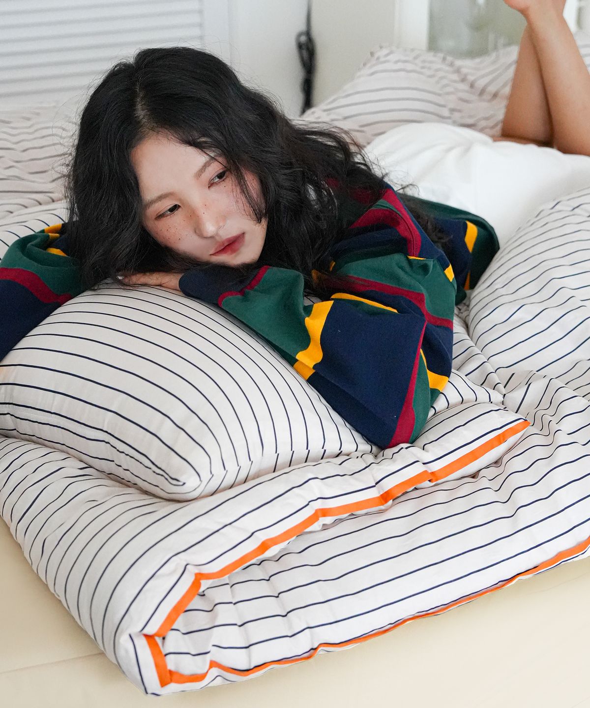온기브(ONGIVE) 캔디샵 알러지케어 스트라이프 차렵이불 세트 4colors(SS/Q)
