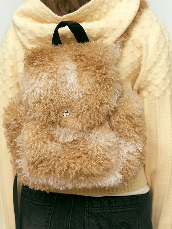 MUSINSA公式 | KIRSH Cherry Fur Mini Backpack [Brown]