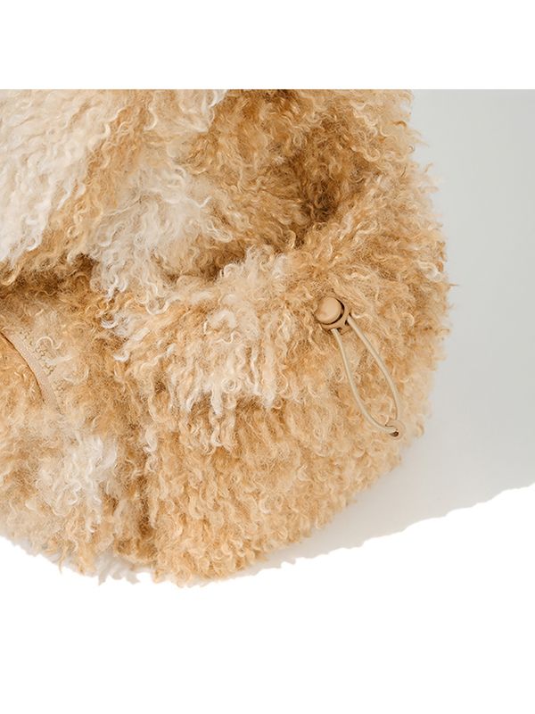 MUSINSA公式 | KIRSH Cherry Fur Mini Backpack [Brown]