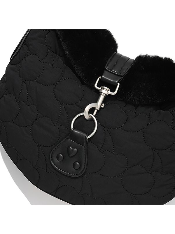 さらに100円引き◆KIRSH◆CHERRY QUILTING FUR HAND BAG MUSINSA | KIRSH Cherry Quilted Fur Handbag [Black]