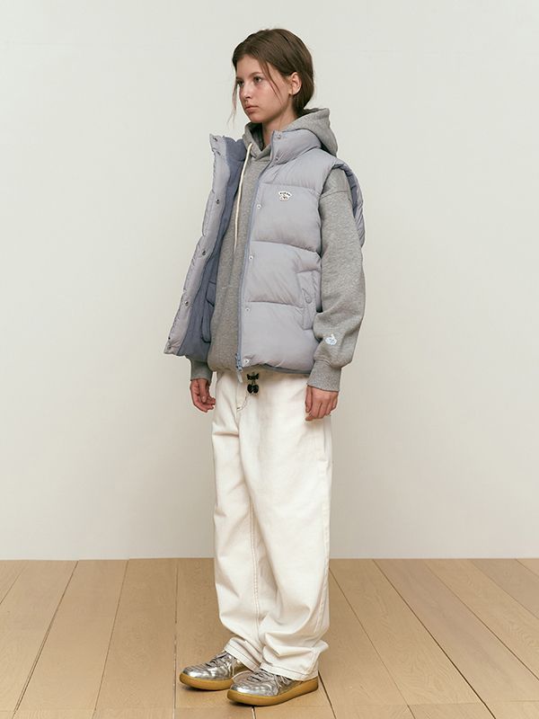 [ KIRSH ]★22FW★CHERRY FUR PADDING VEST MUSINSA | KIRSH Cherry Reversible Padding Vest [Blue]