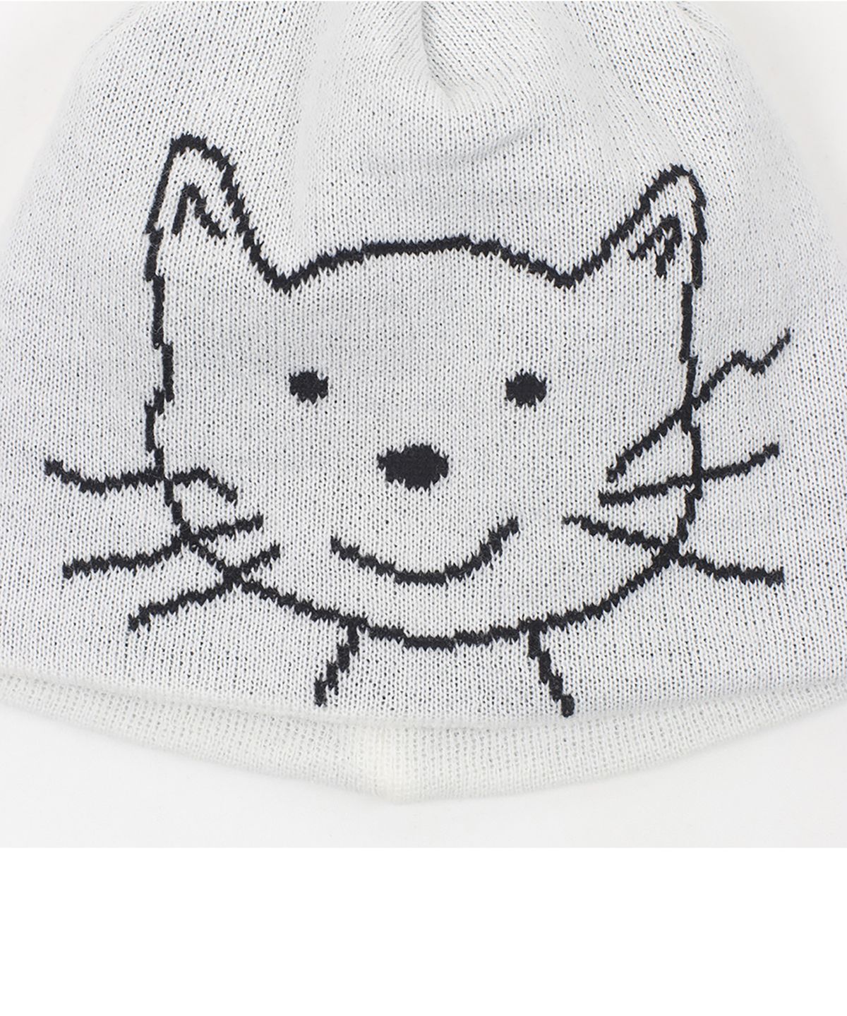 어라이트앵글(ARIGHTANGLE) CAT FACE BEANIE (WHITE)