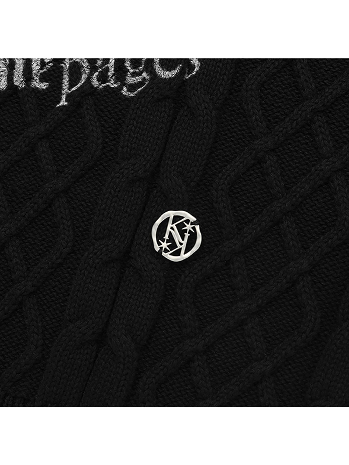 키르시(KIRSH) 컬렉션 프린트 스캘럽 니트 [블랙]